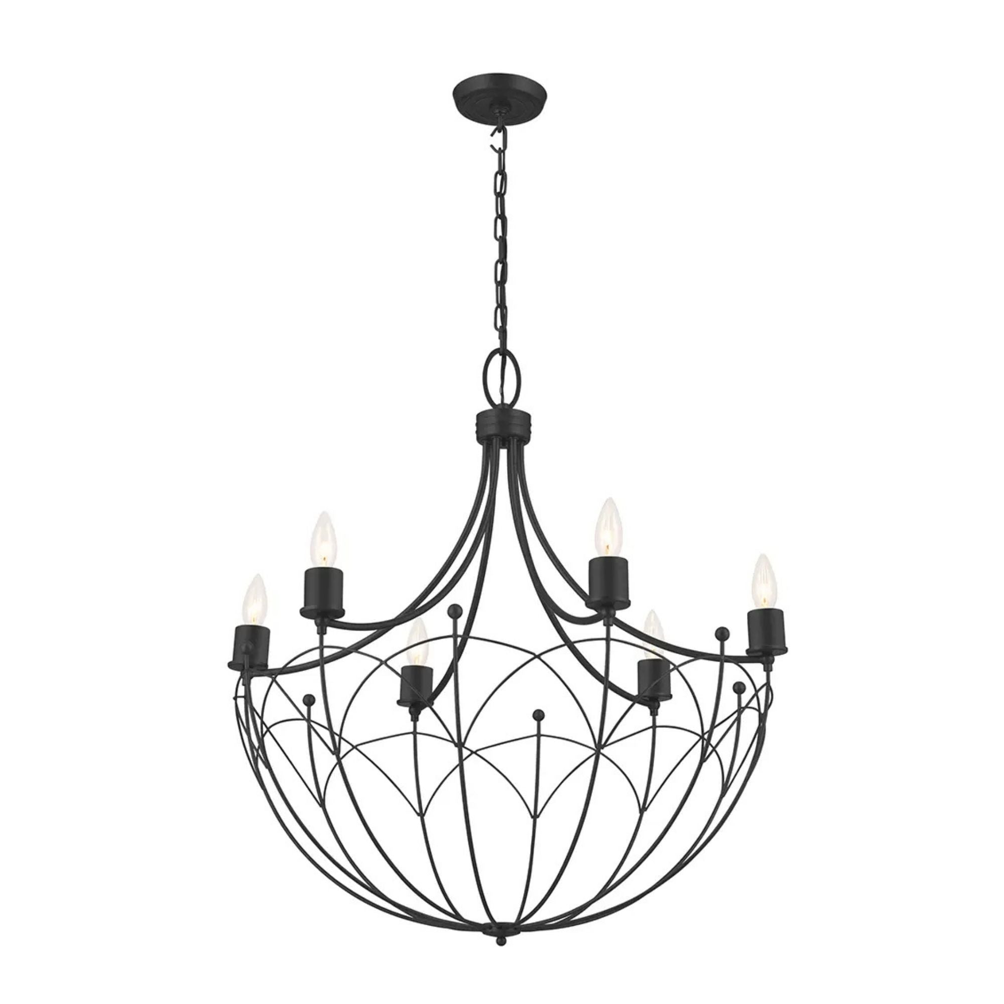 Topiary 28.25 in. 6-Light Chandelier, Textured Black