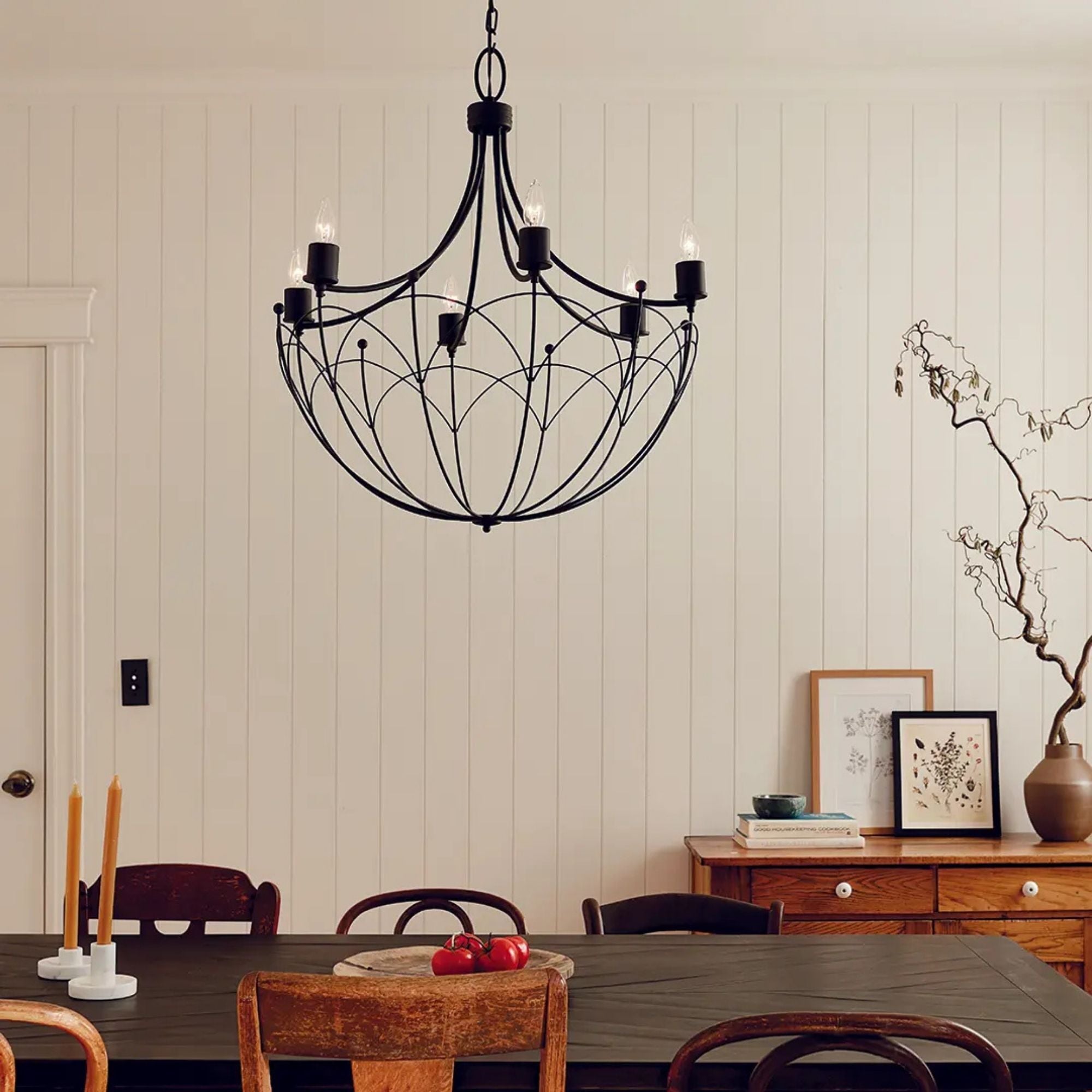 Topiary 28.25 in. 6-Light Chandelier, Textured Black