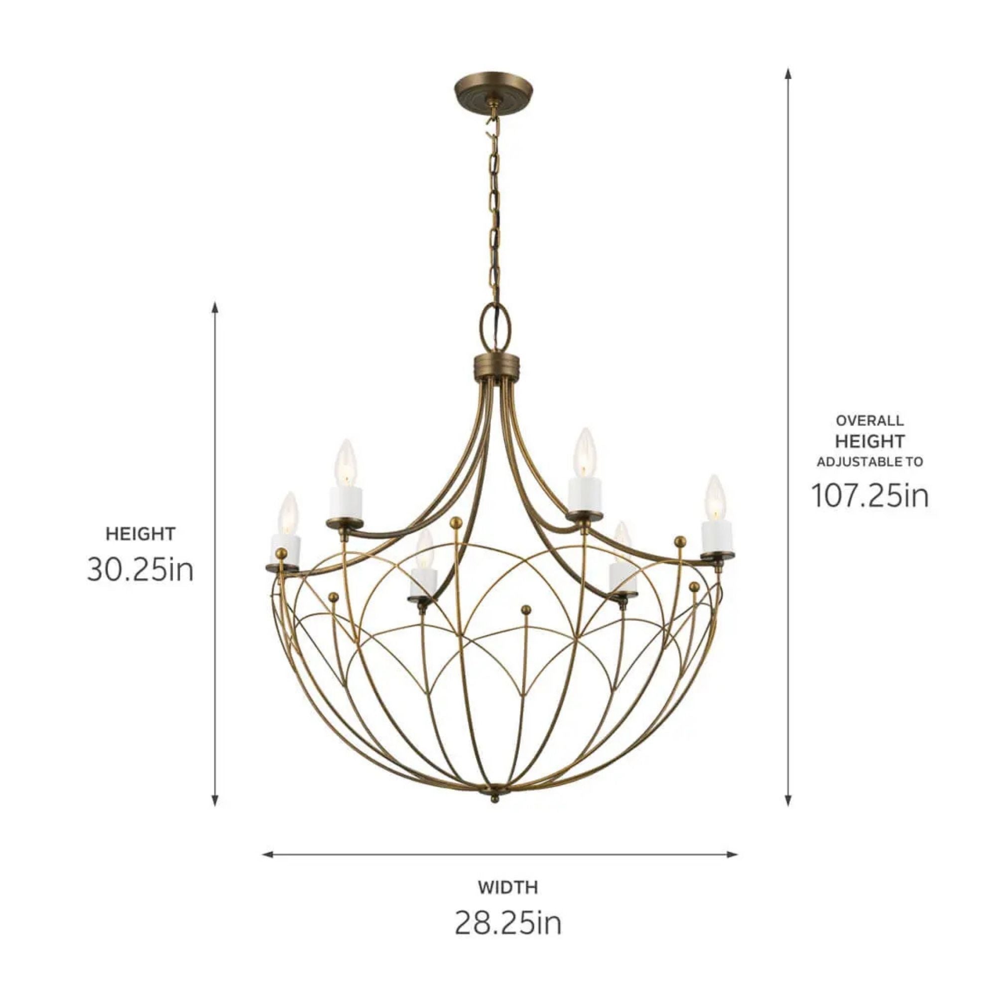 Topiary 30.25in. 6-Light Chandelier, Character Bronze