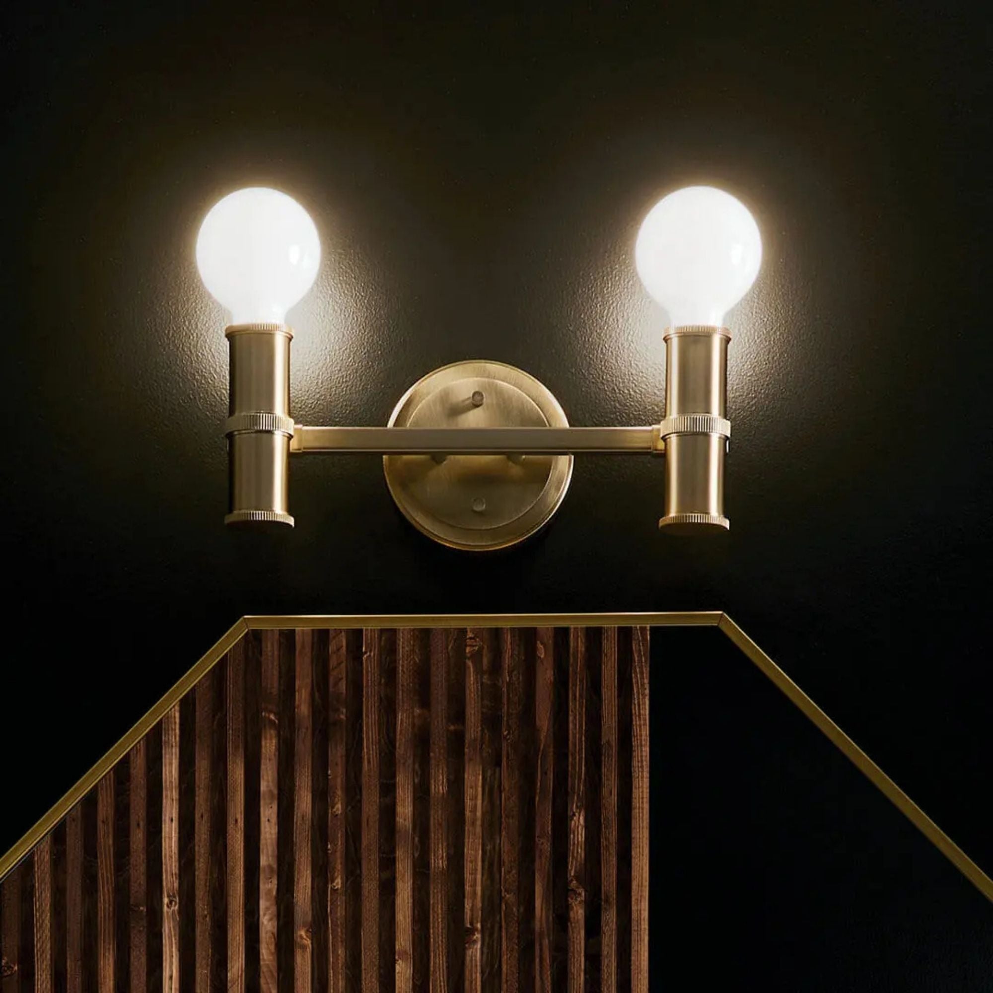 Torche 13 in. 2-Light Bathroom Vanity Light, Champagne Bronze