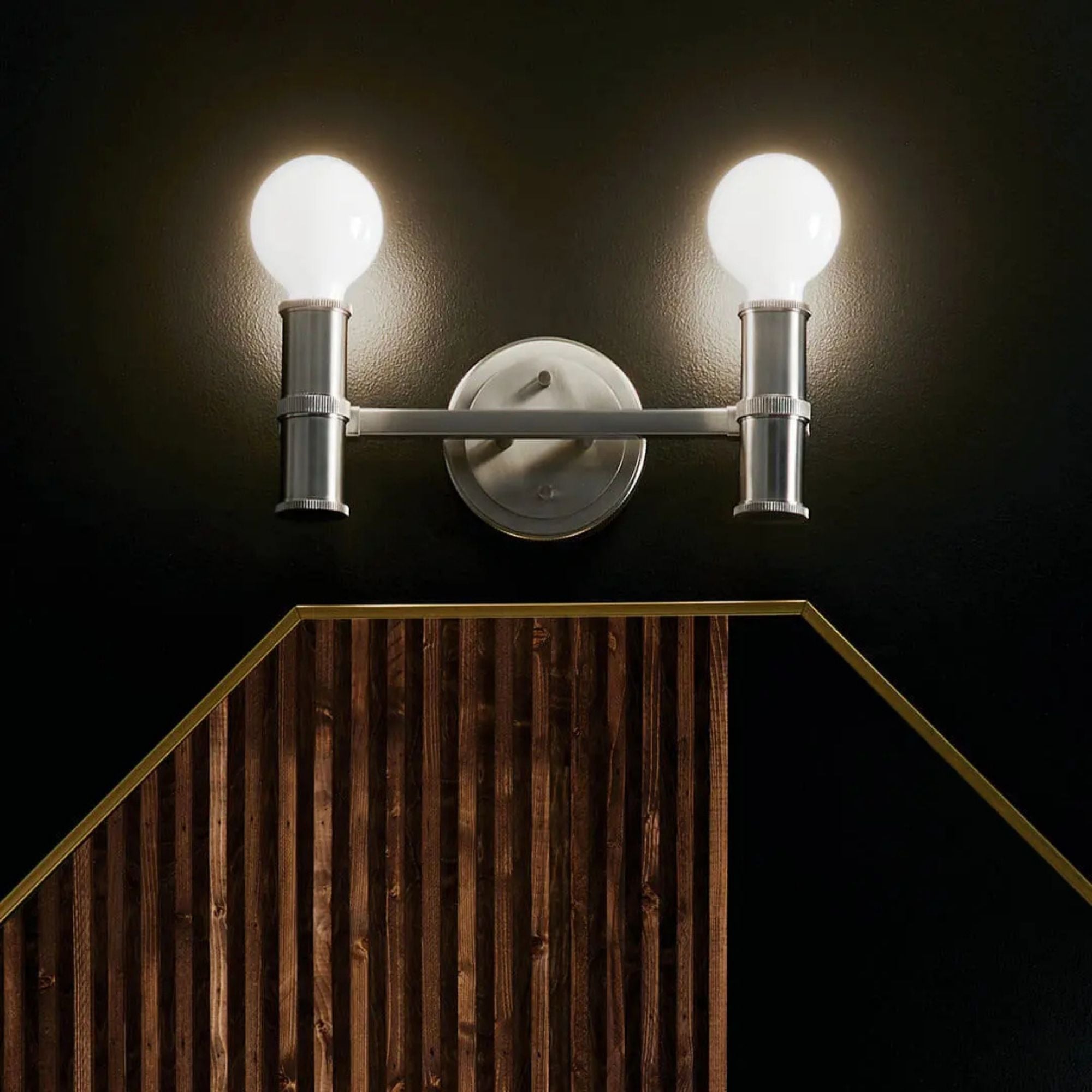 Torche 13 in. 2-Light Bathroom Vanity Light, Brushed Nickel