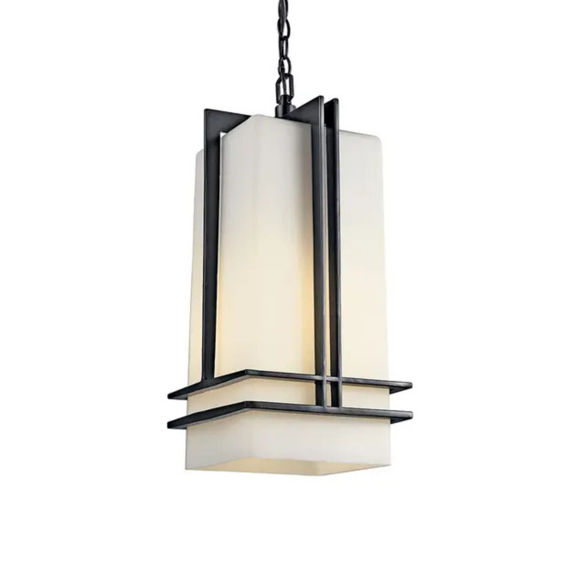 Tremillo Outdoor Hanging Light, 17 in. 1-Light Lantern, Black