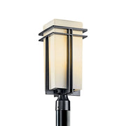 Tremillo Outdoor Post Light, Black with Clear Glass