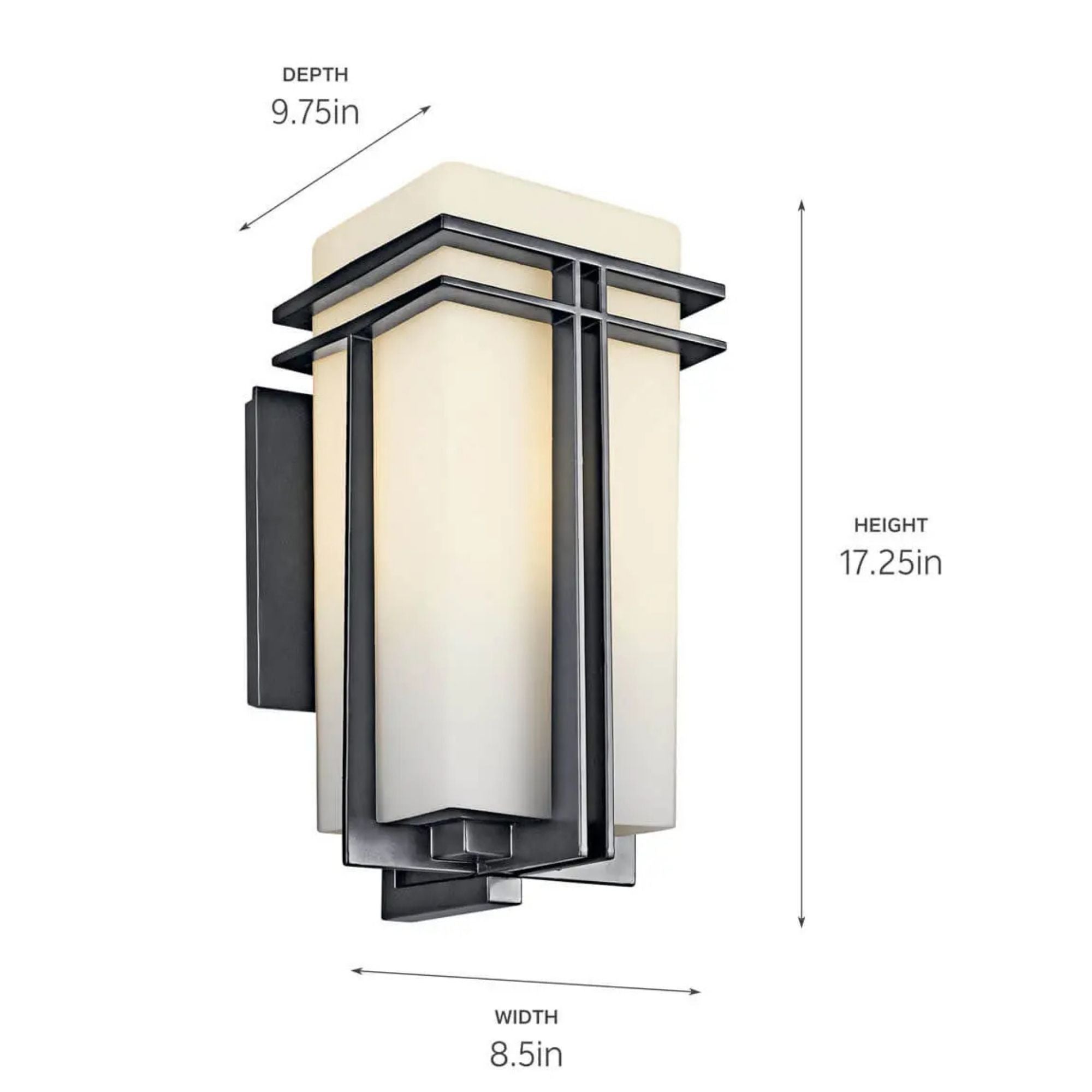 Tremillo 17.25 in. Outdoor Sconce, Black with Clear Glass