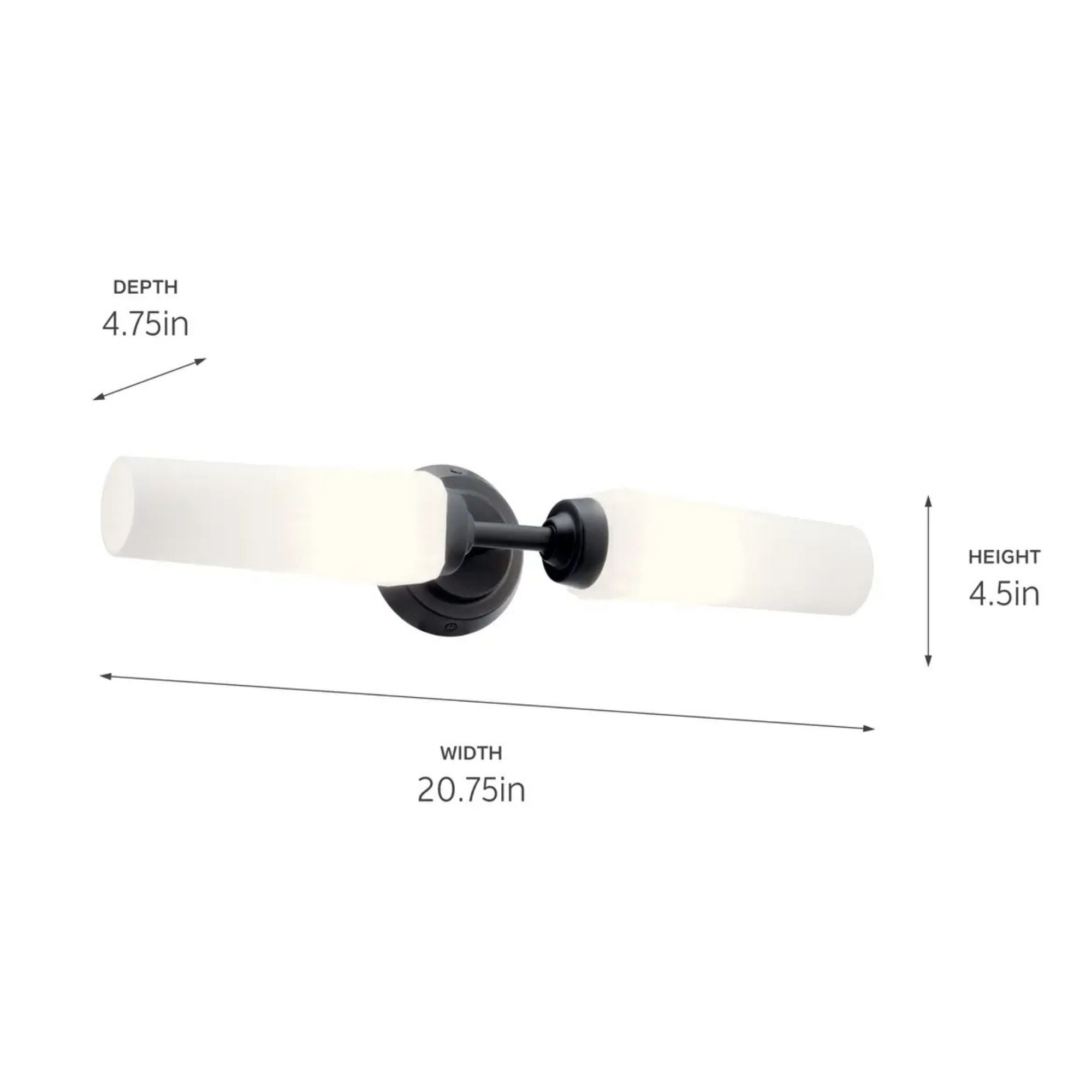 Truby 20.75 in. 2-Light Bathroom Vanity Light, Black