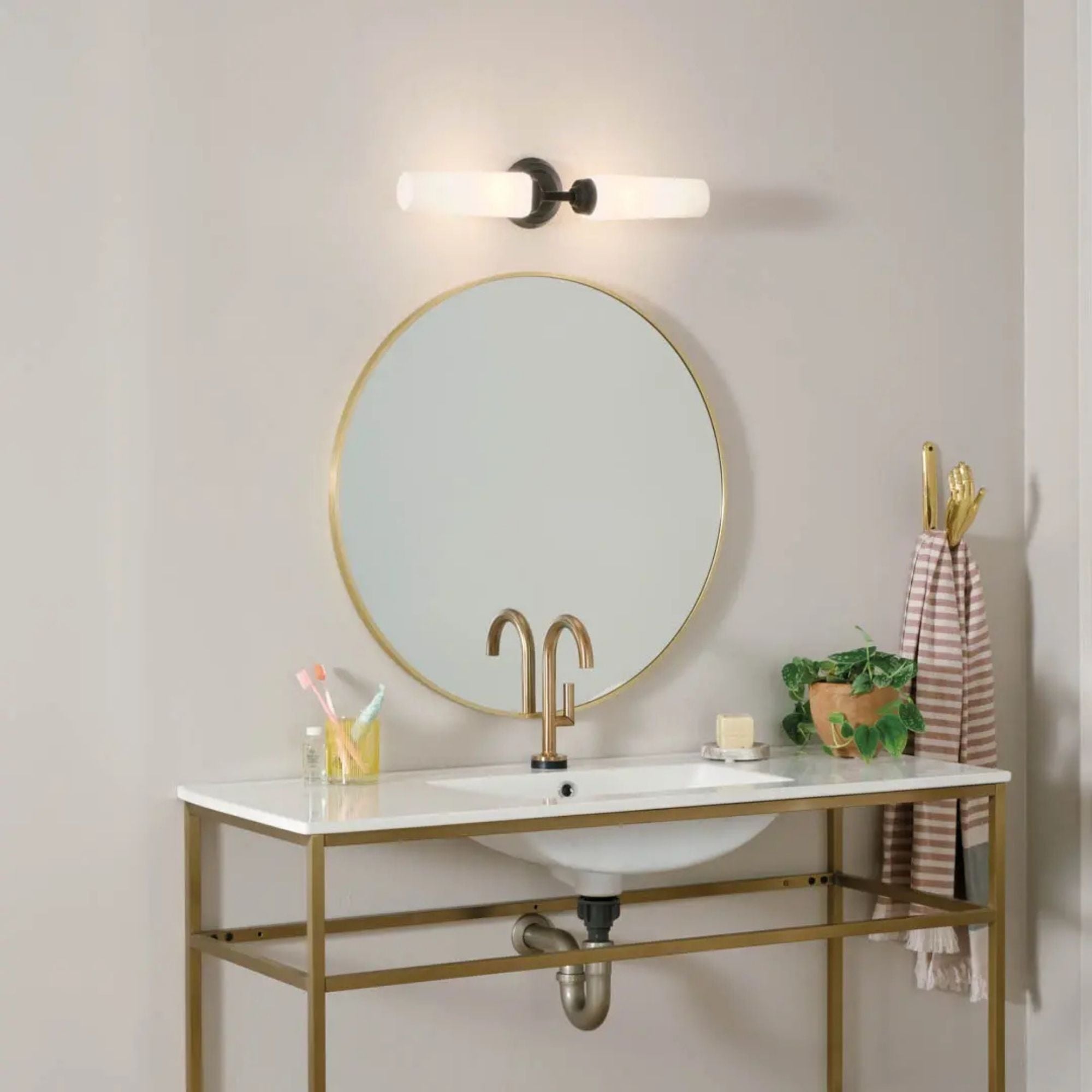 Truby 20.75 in. 2-Light Bathroom Vanity Light, Black