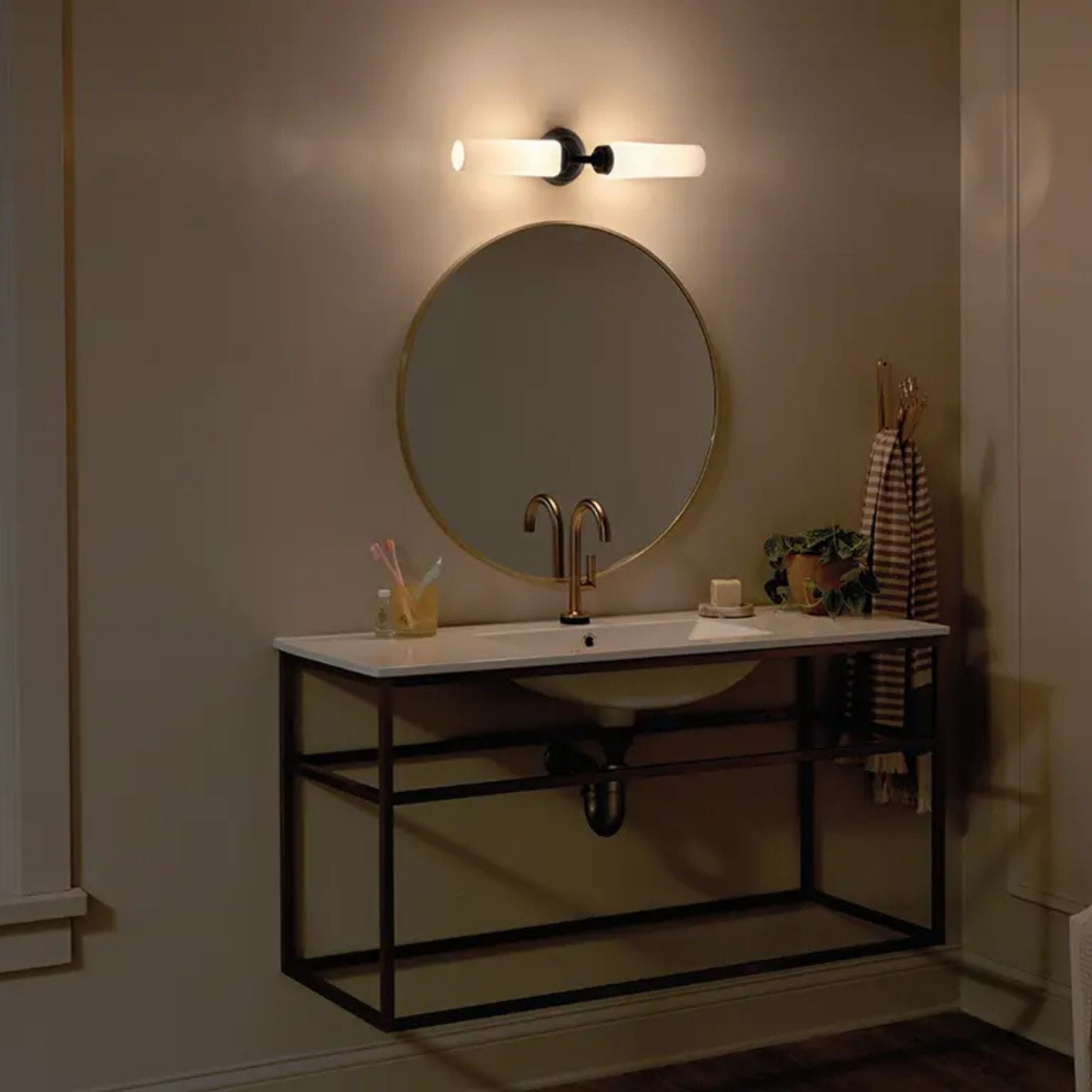 Truby 20.75 in. 2-Light Bathroom Vanity Light, Black