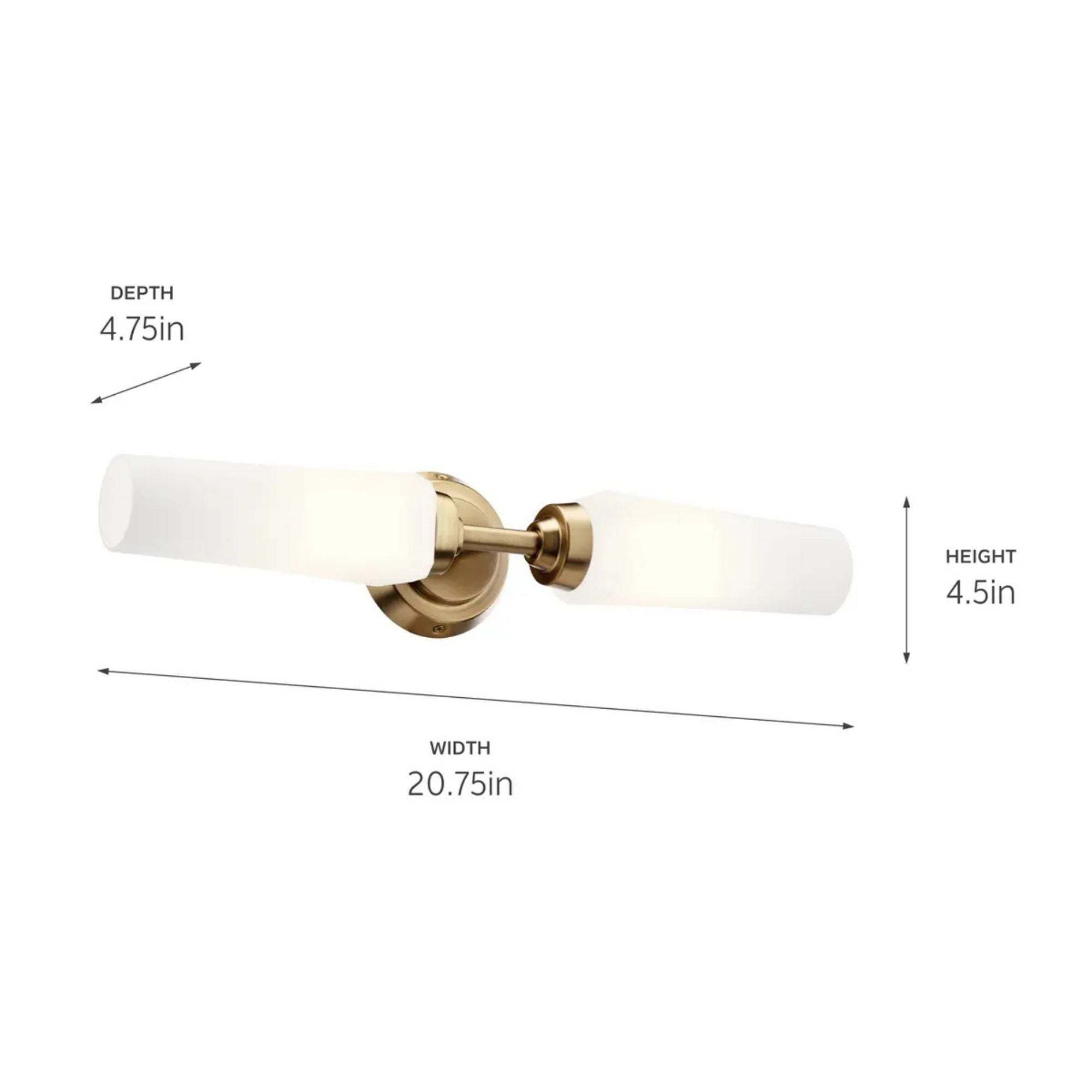 Truby 20.75 in. 2-Light Bathroom Vanity Light, Champagne Bronze
