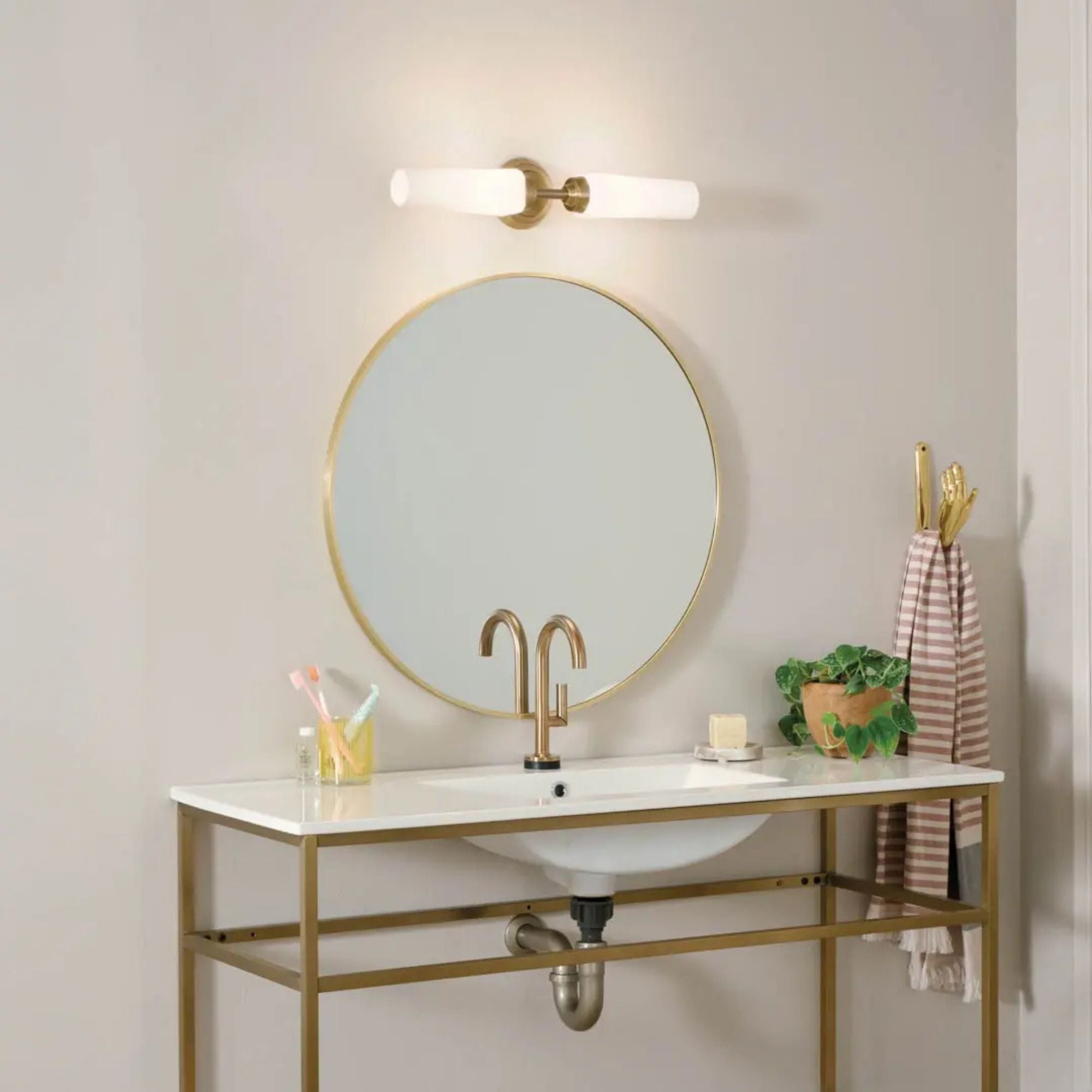 Truby 20.75 in. 2-Light Bathroom Vanity Light, Champagne Bronze