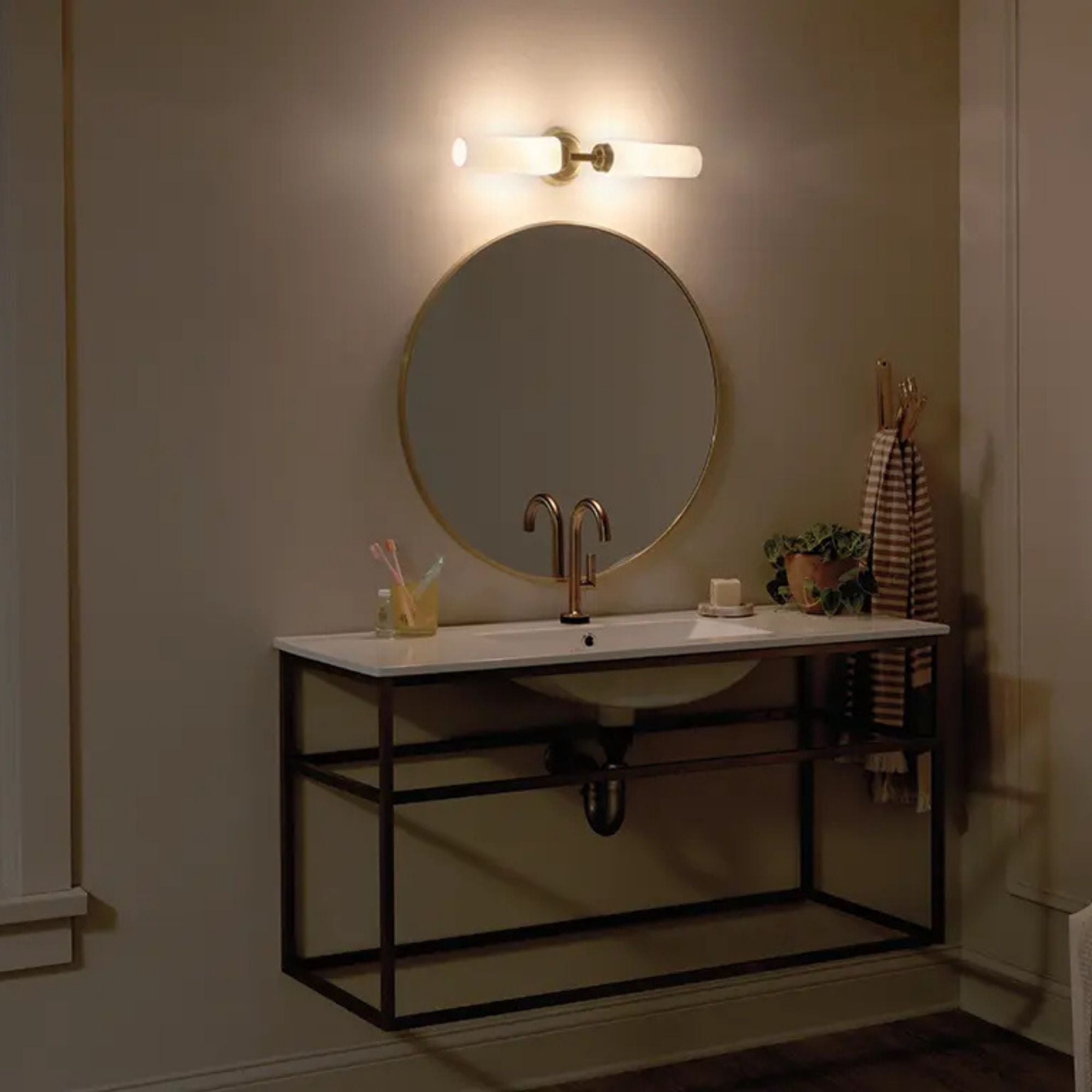 Truby 20.75 in. 2-Light Bathroom Vanity Light, Champagne Bronze