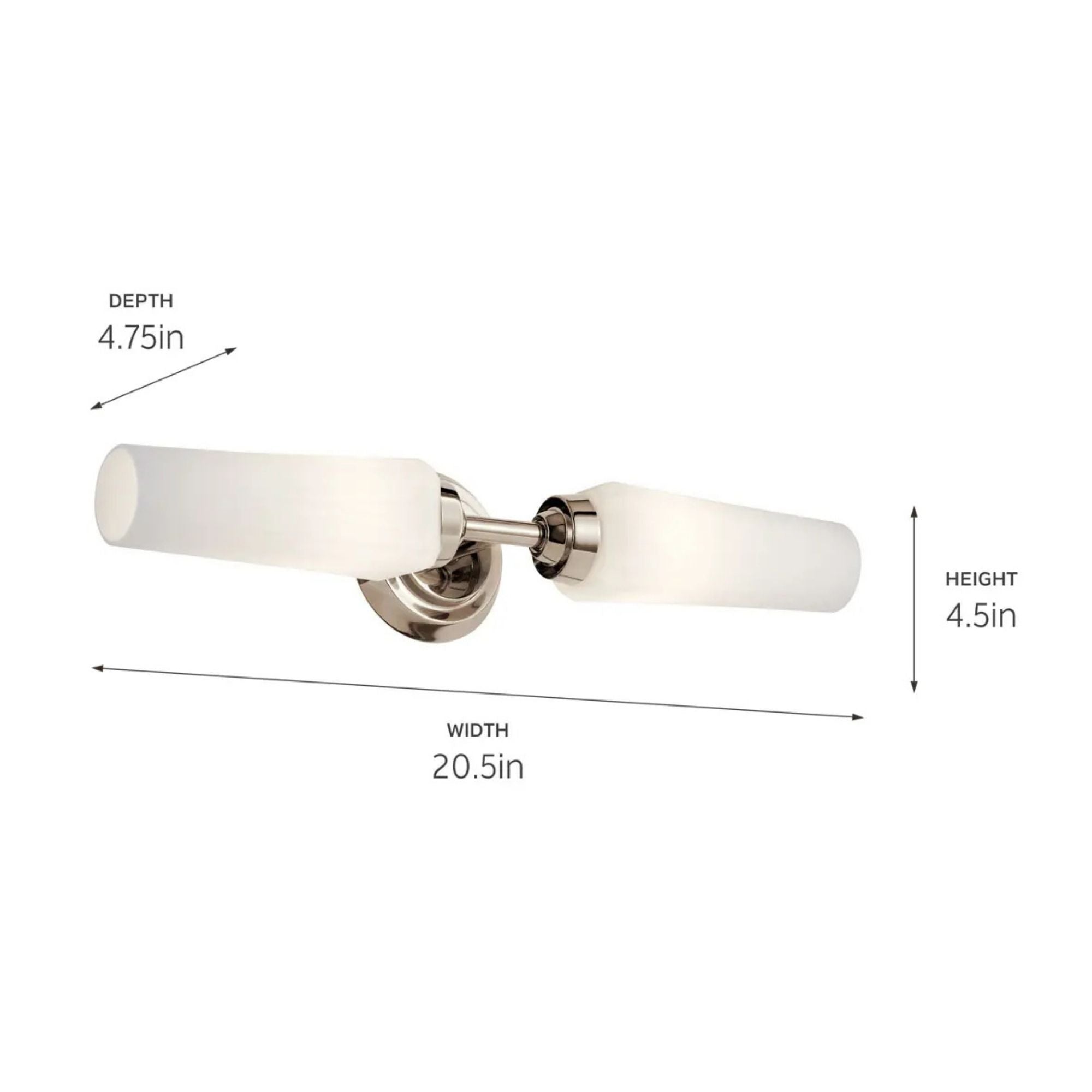 Truby 20.5 in. 2-Light Bathroom Vanity Light, Polished Nickel