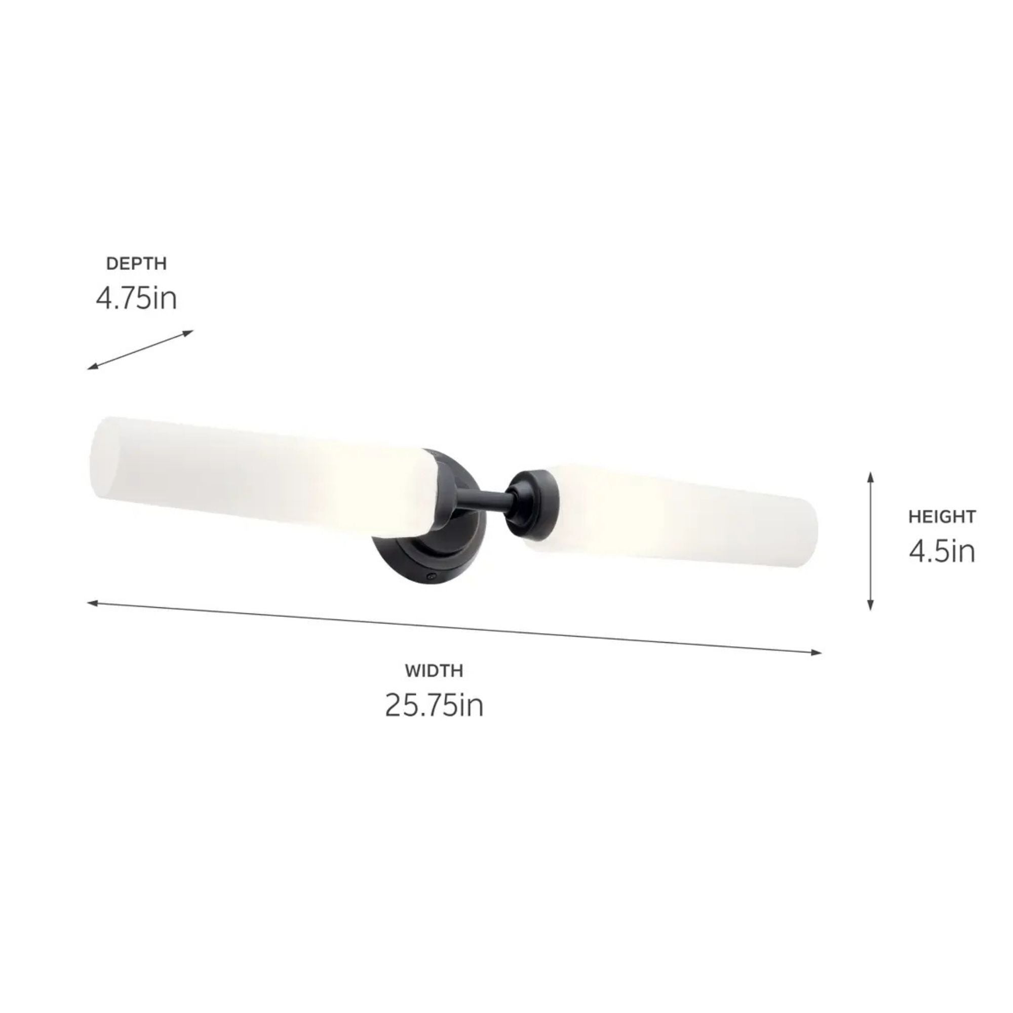 Truby 25.75 in. 2-Light Bathroom Vanity Light, Black