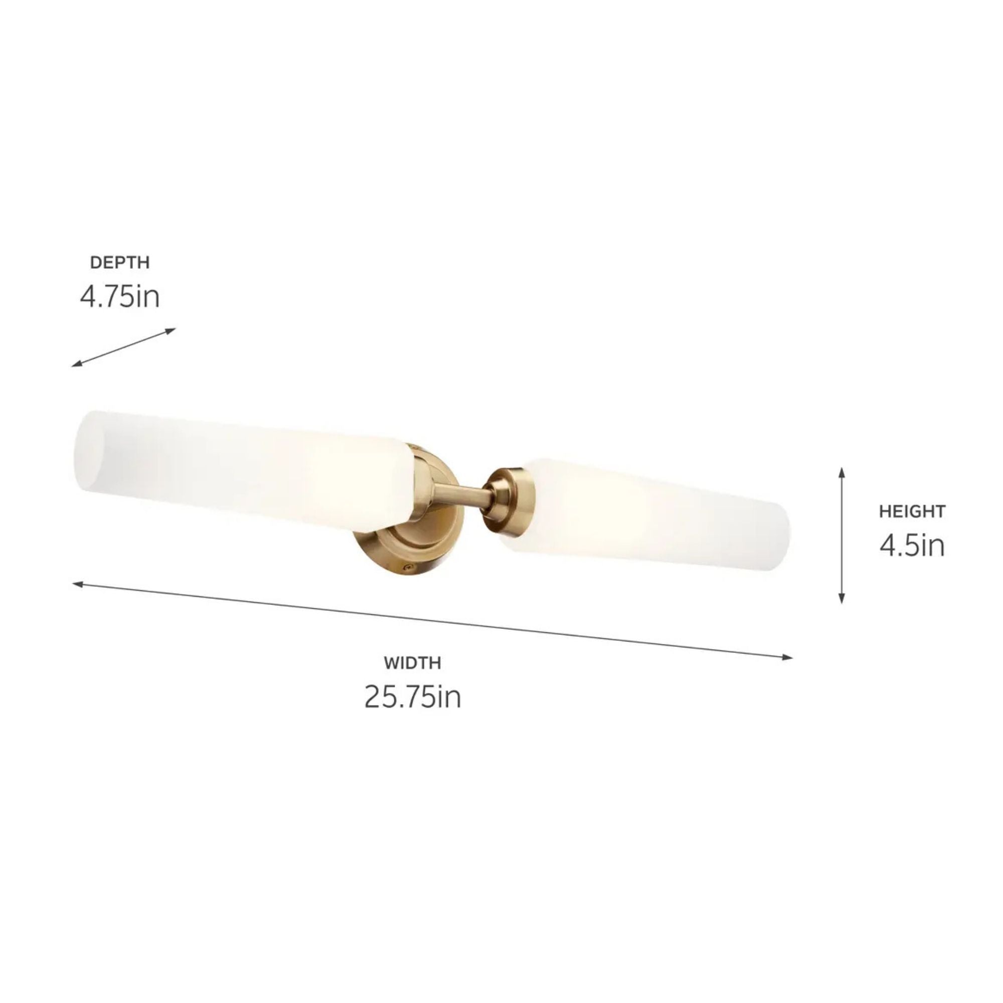 Truby 25.75 in. 2-Light Bathroom Vanity Light, Champagne Bronze