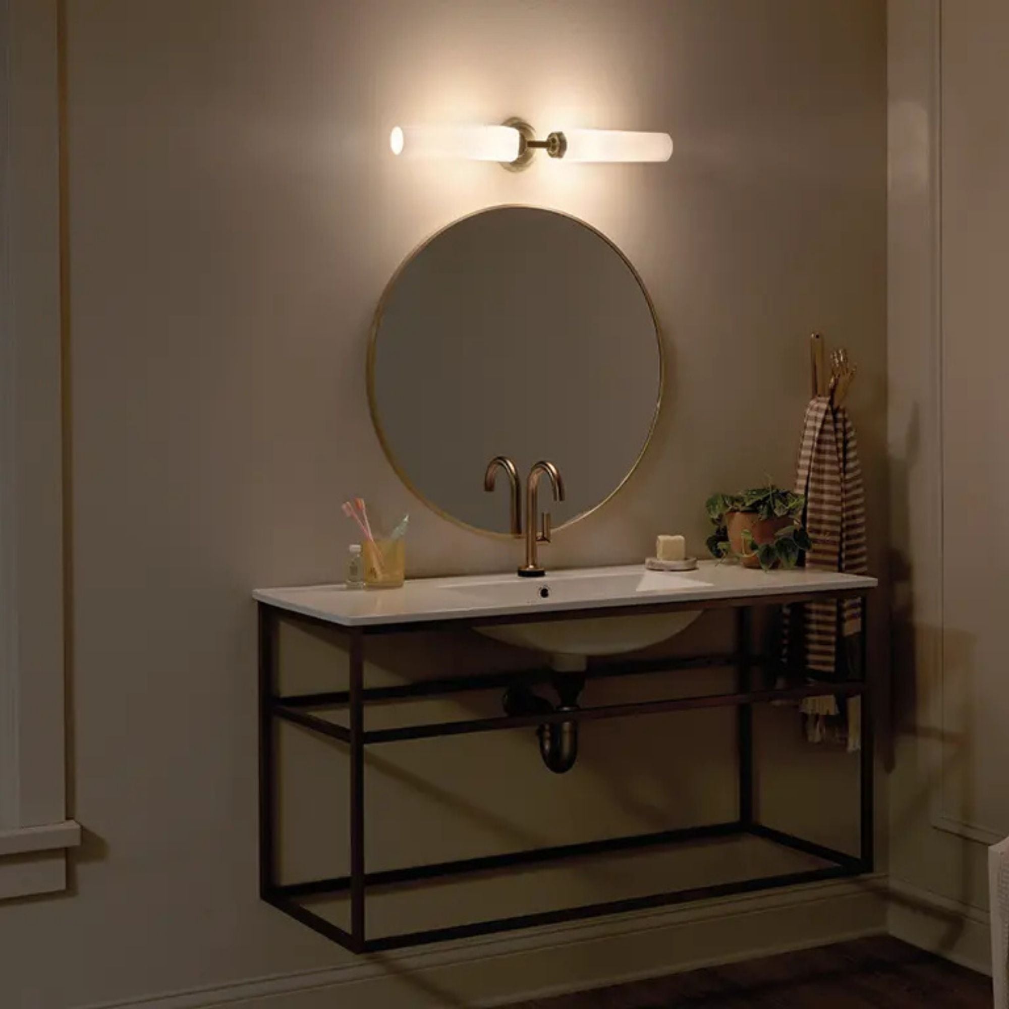 Truby 25.75 in. 2-Light Bathroom Vanity Light, Champagne Bronze
