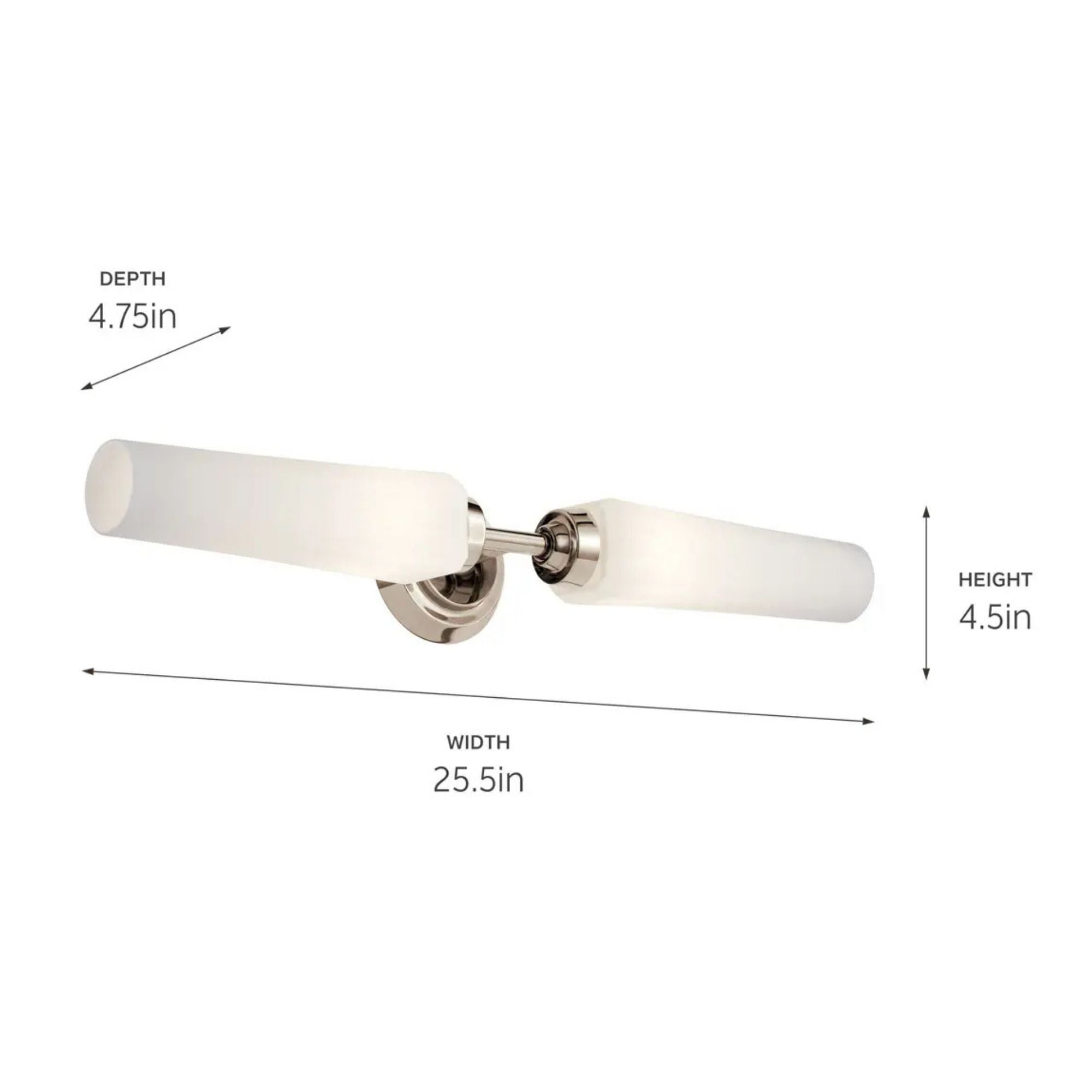 Truby 25.5 in. 2-Light Bathroom Vanity Light, Polished Nickel
