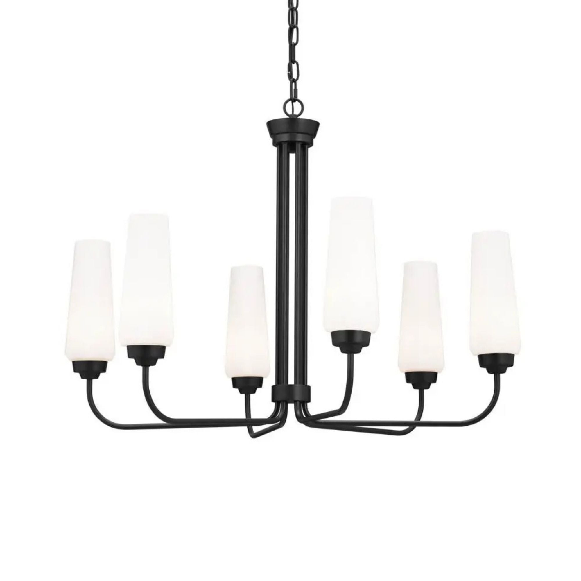 Truby 29.25 in. 6-Light Chandelier, Black