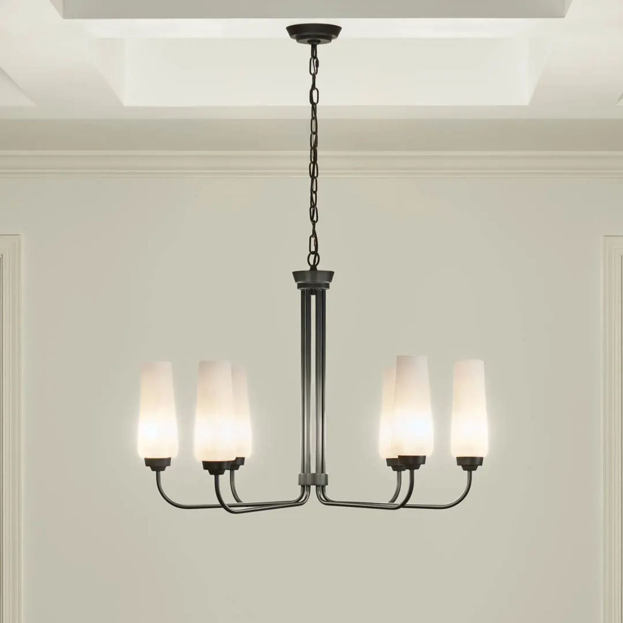 Truby 29.25 in. 6-Light Chandelier, Black