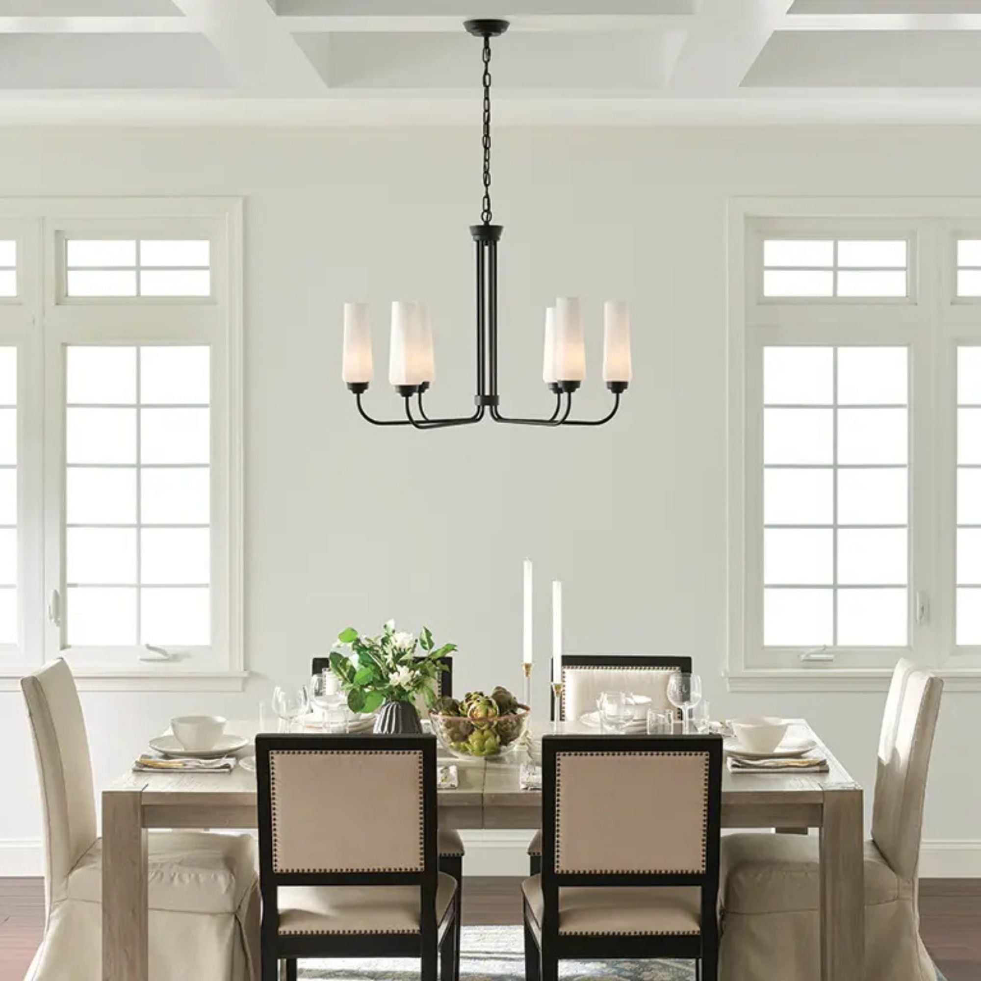Truby 29.25 in. 6-Light Chandelier, Black