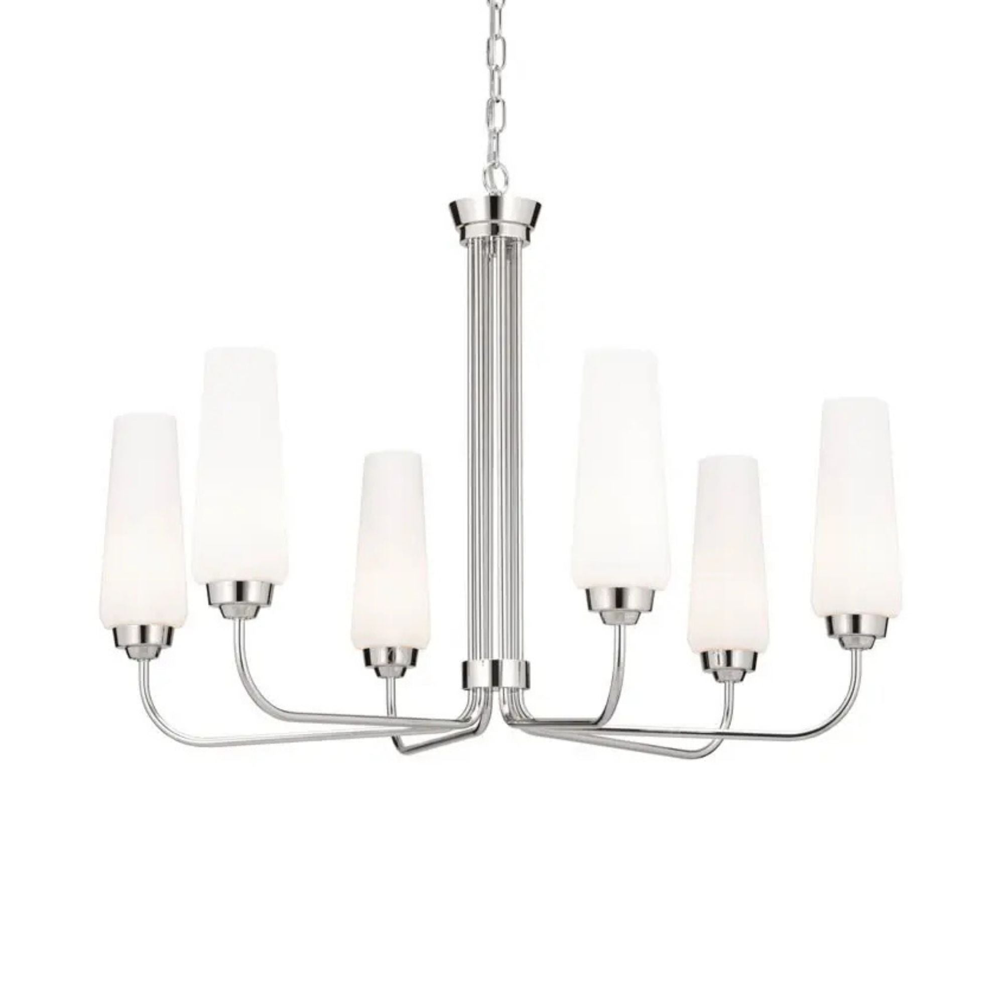 Truby 29.25 in. 6-Light Chandelier, Polished Nickel