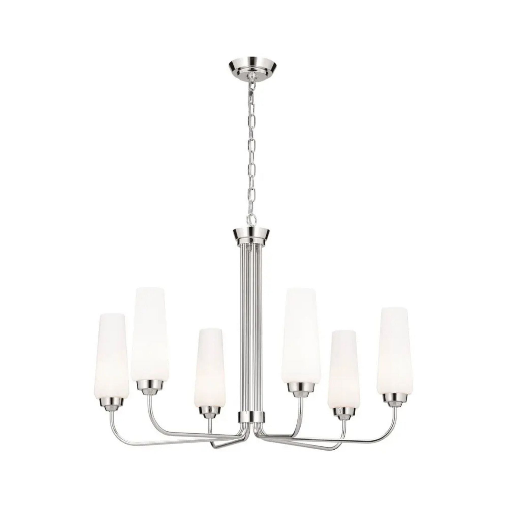 Truby 29.25 in. 6-Light Chandelier, Polished Nickel