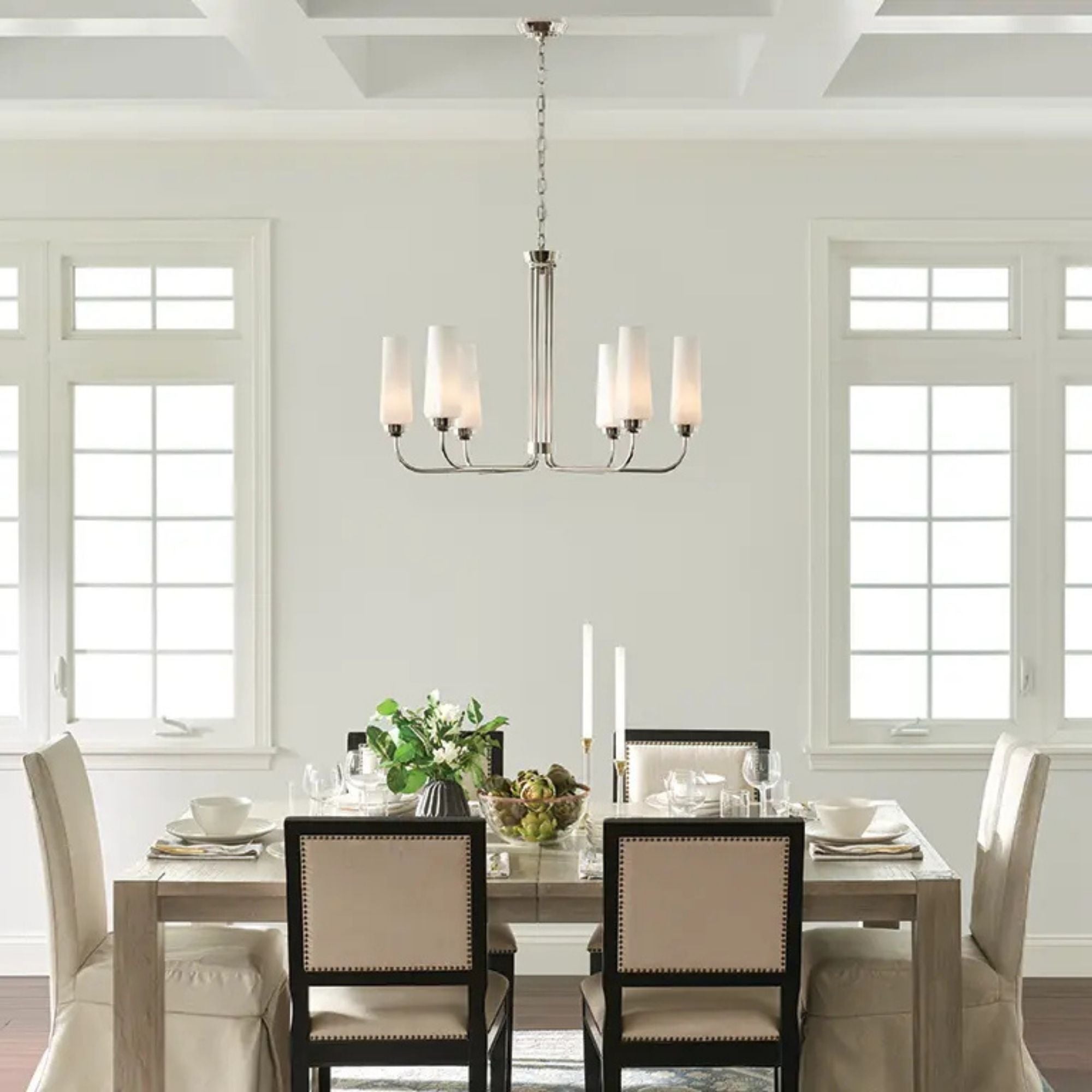 Truby 29.25 in. 6-Light Chandelier, Polished Nickel