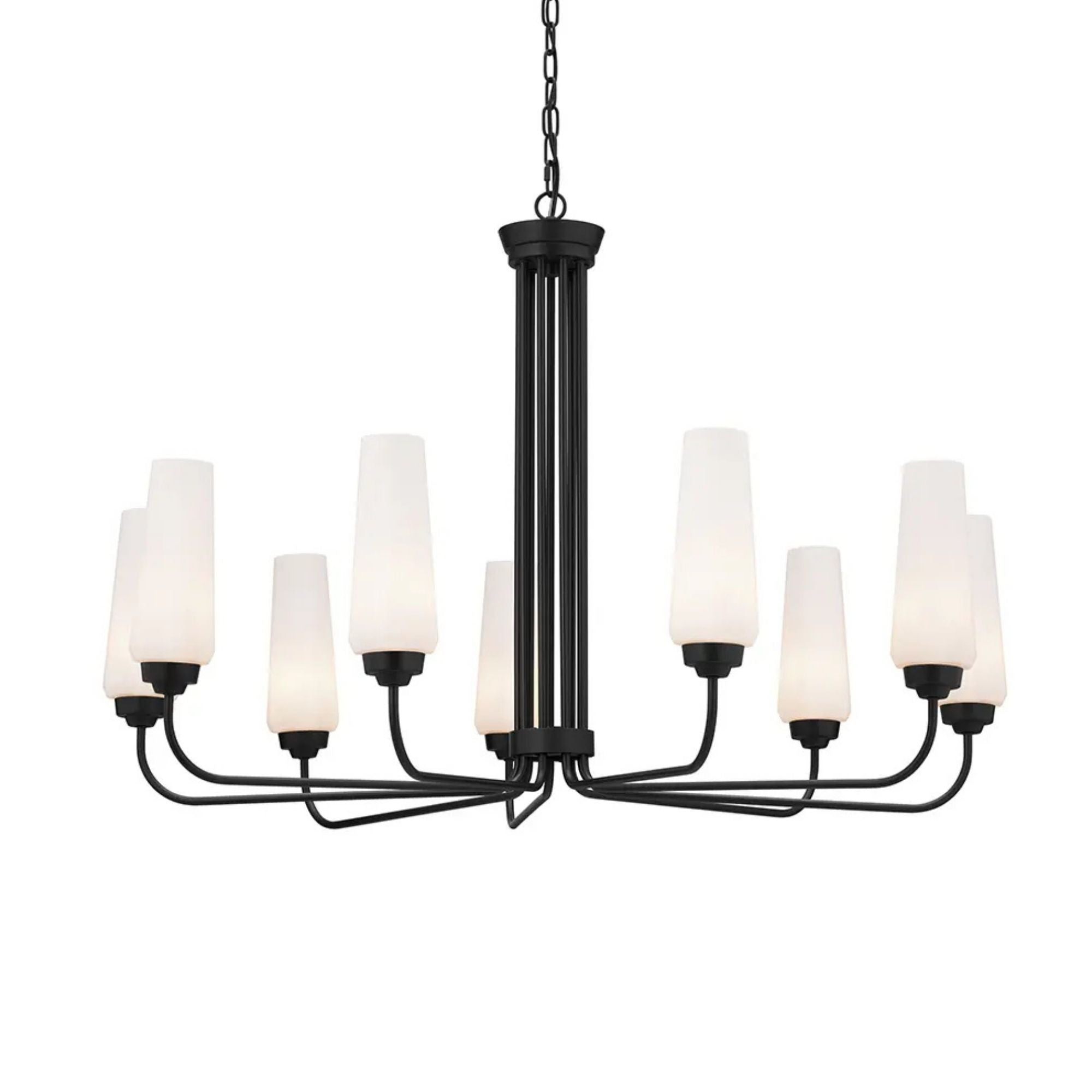 Truby 38 in. 9-Light Chandelier, Black