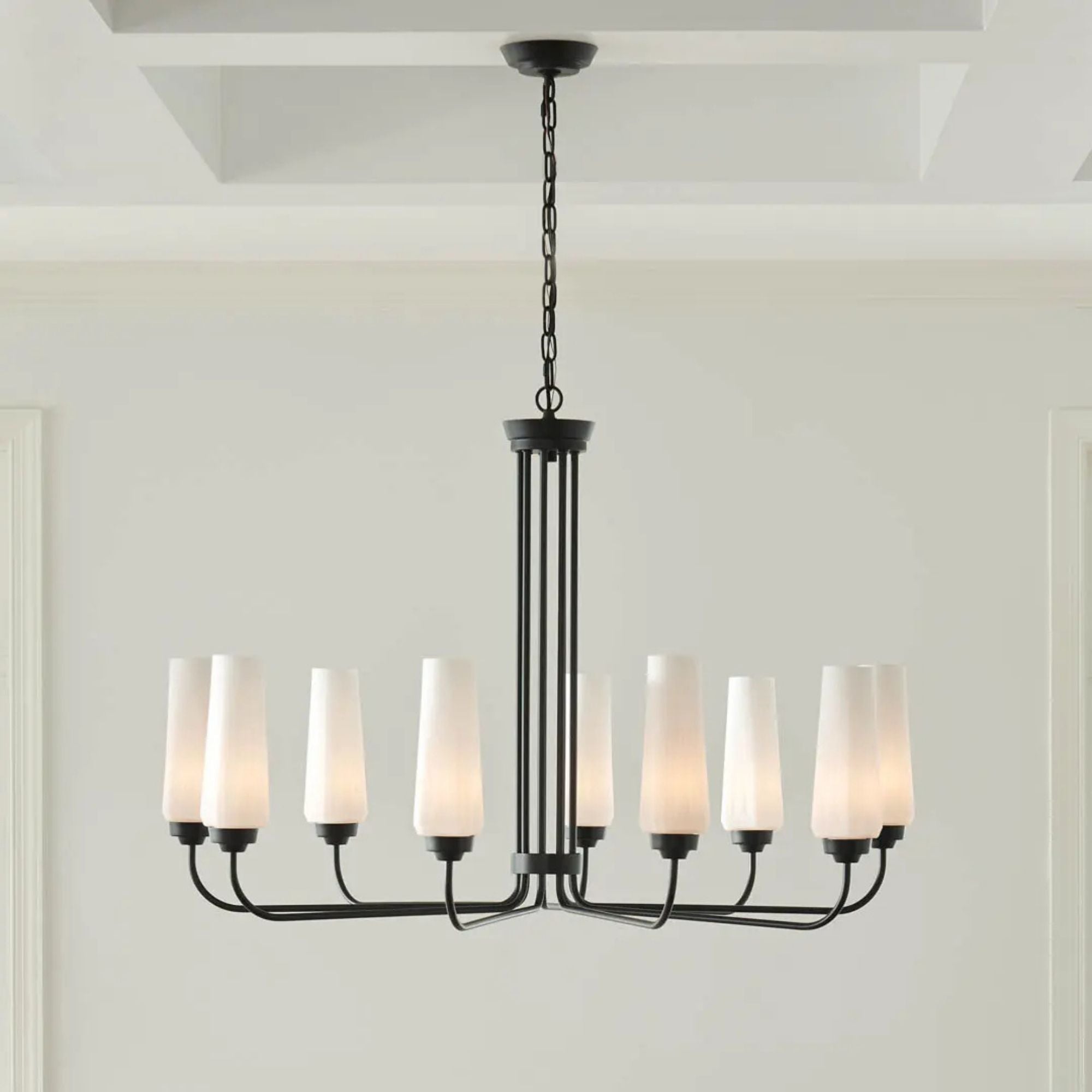 Truby 38 in. 9-Light Chandelier, Black