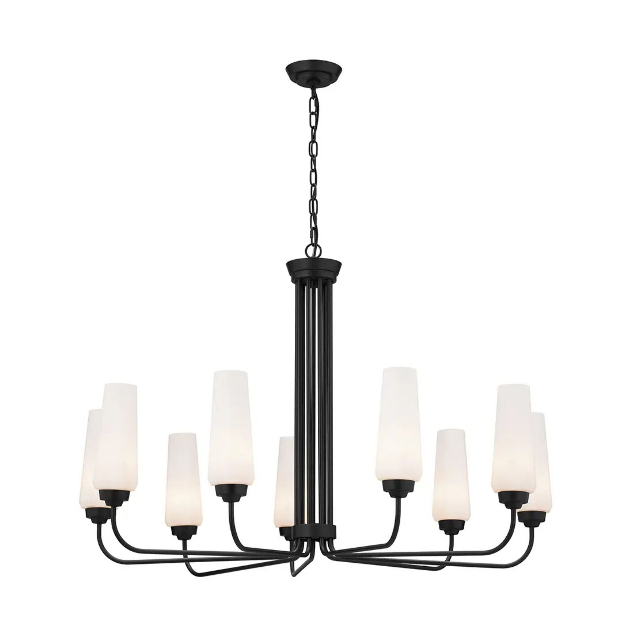 Truby 38 in. 9-Light Chandelier, Black
