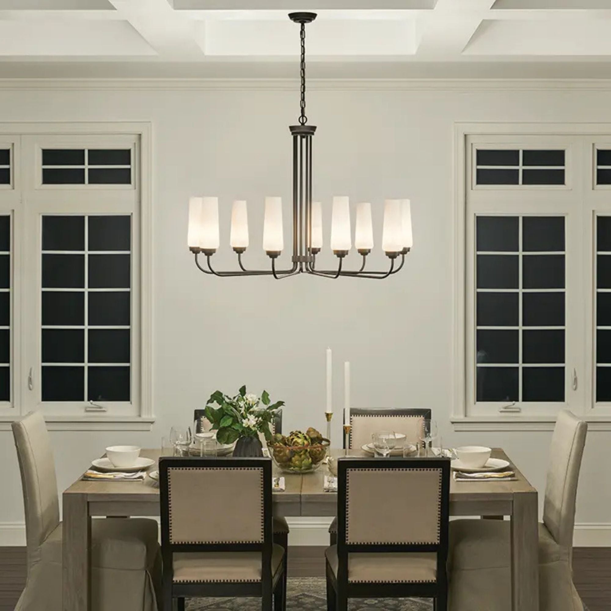 Truby 38 in. 9-Light Chandelier, Black