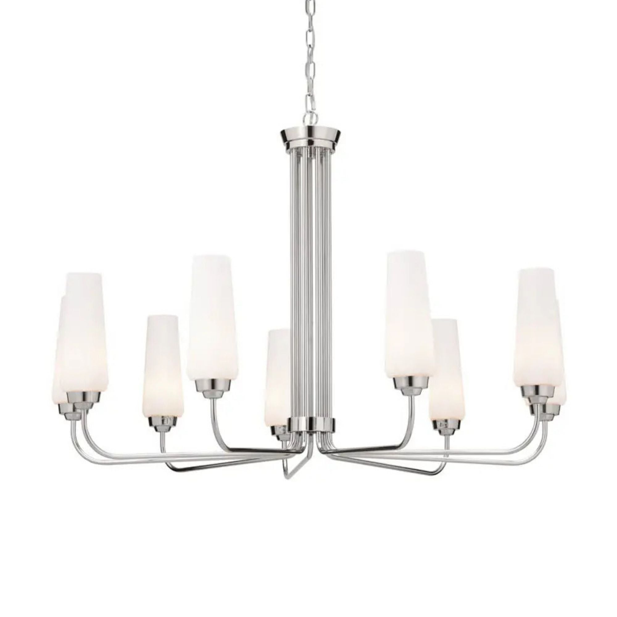 Truby 38 in. 9-Light Chandelier, Polished Nickel
