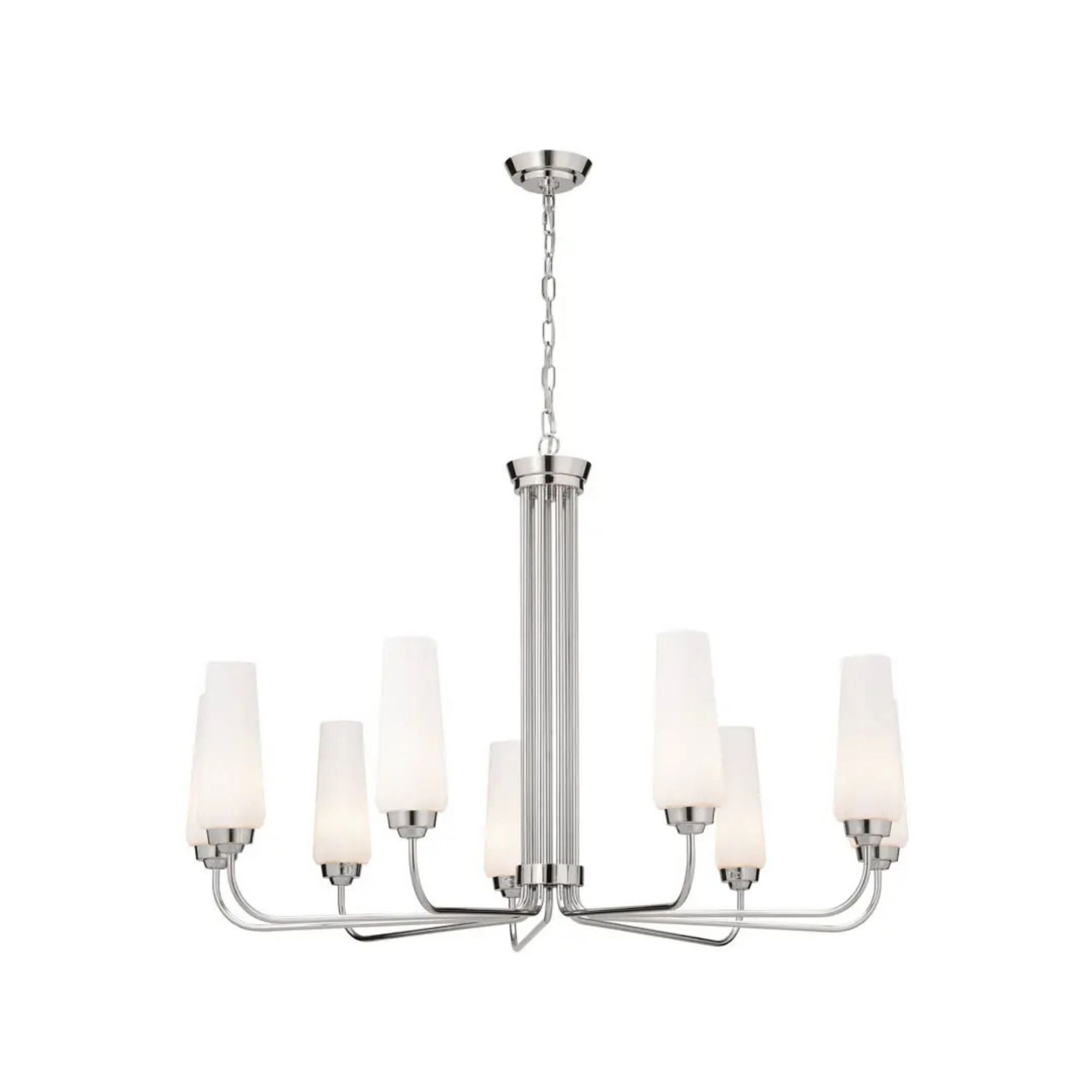 Truby 38 in. 9-Light Chandelier, Polished Nickel