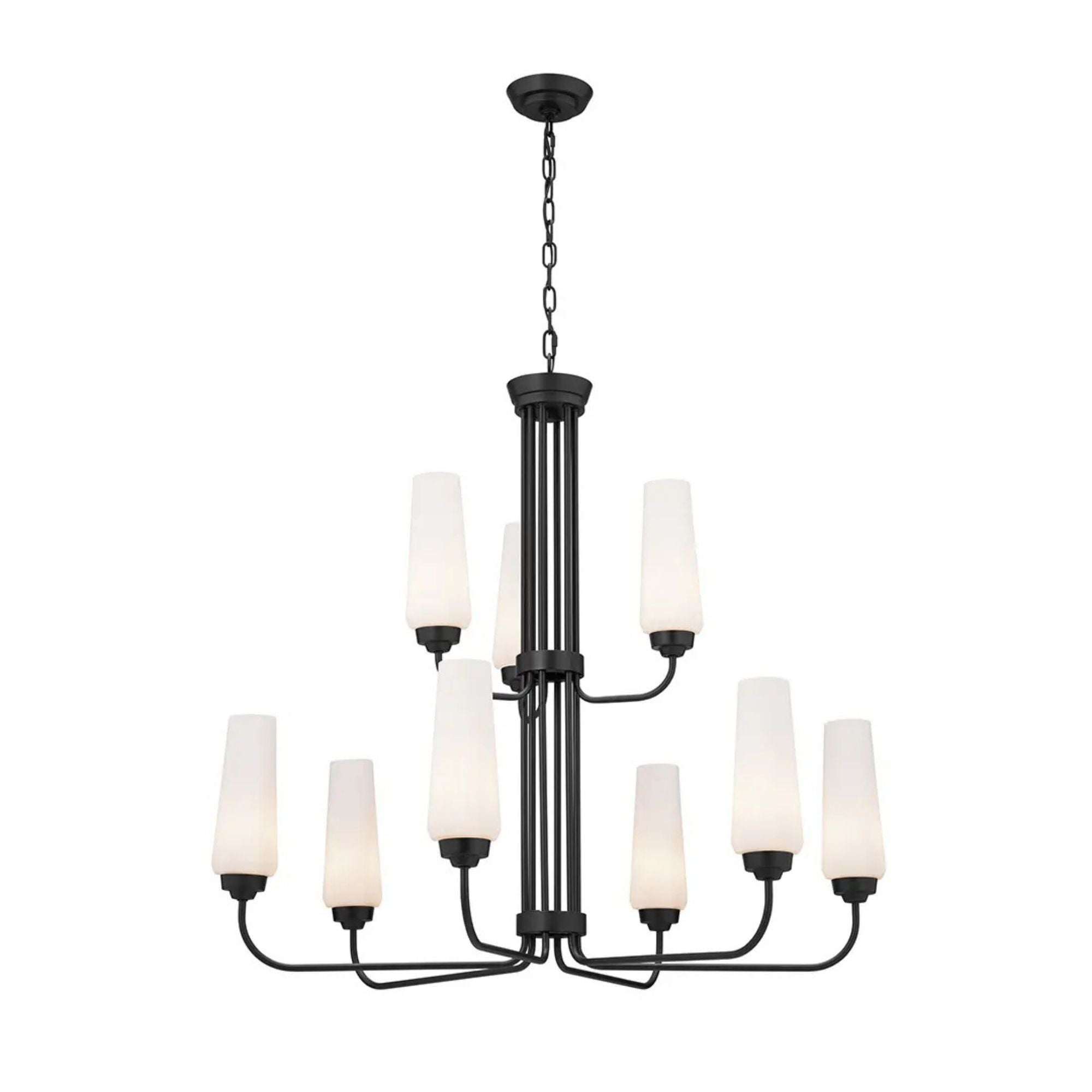 Truby 34 in. 9-Light Chandelier, Black