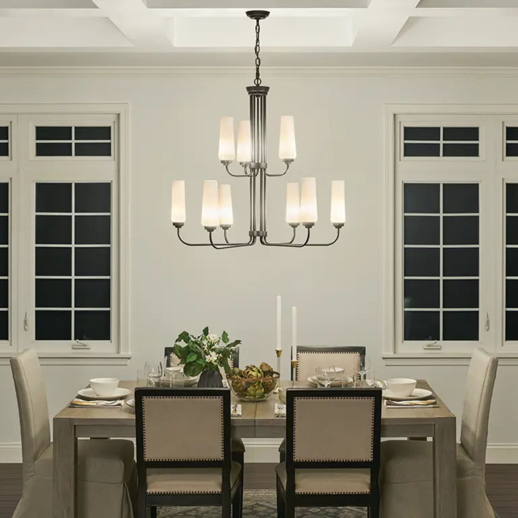 Truby 34 in. 9-Light Chandelier, Black