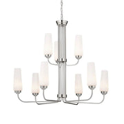 Truby 34 in. 9-Light Chandelier, Polished Nickel