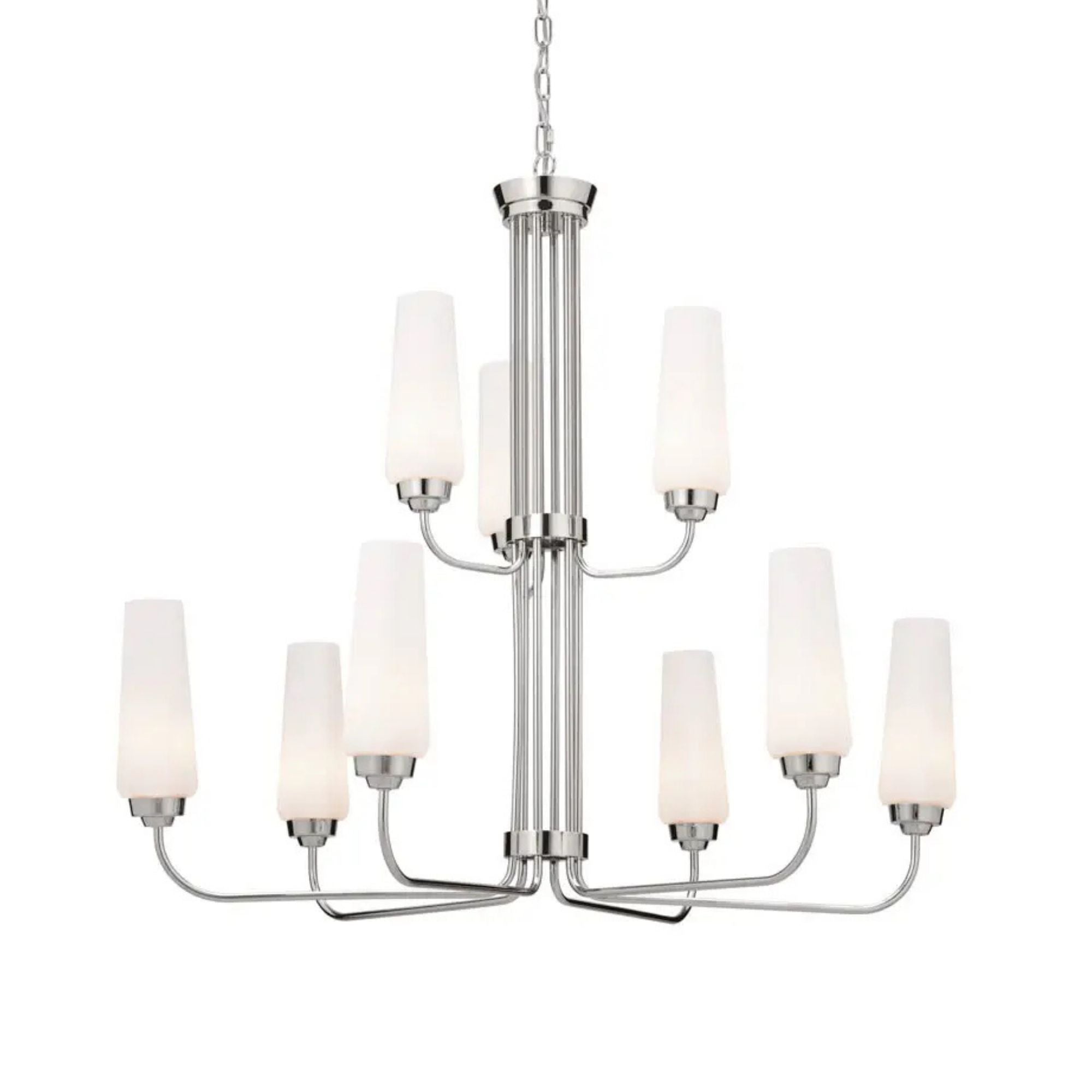 Truby 34 in. 9-Light Chandelier, Polished Nickel