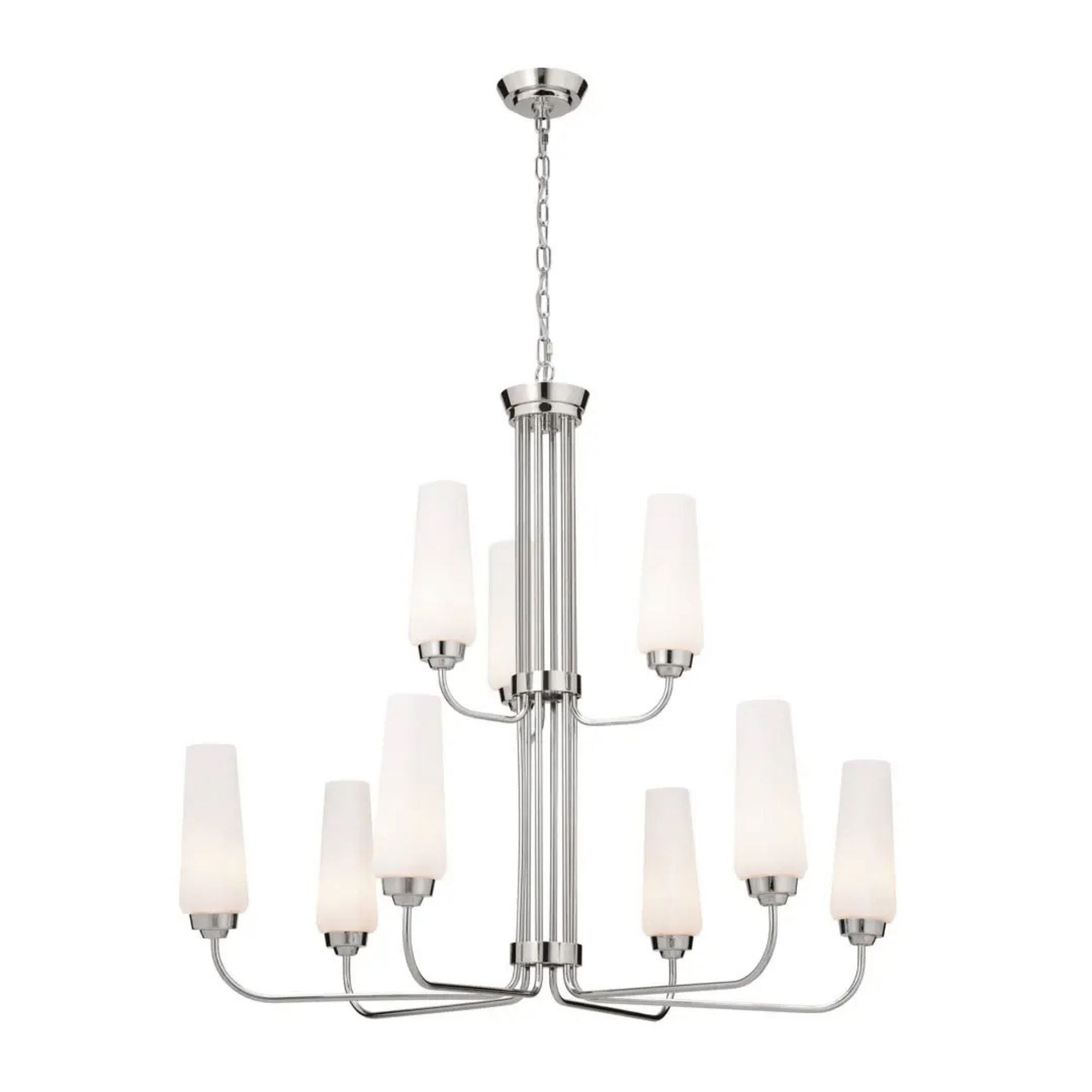 Truby 34 in. 9-Light Chandelier, Polished Nickel