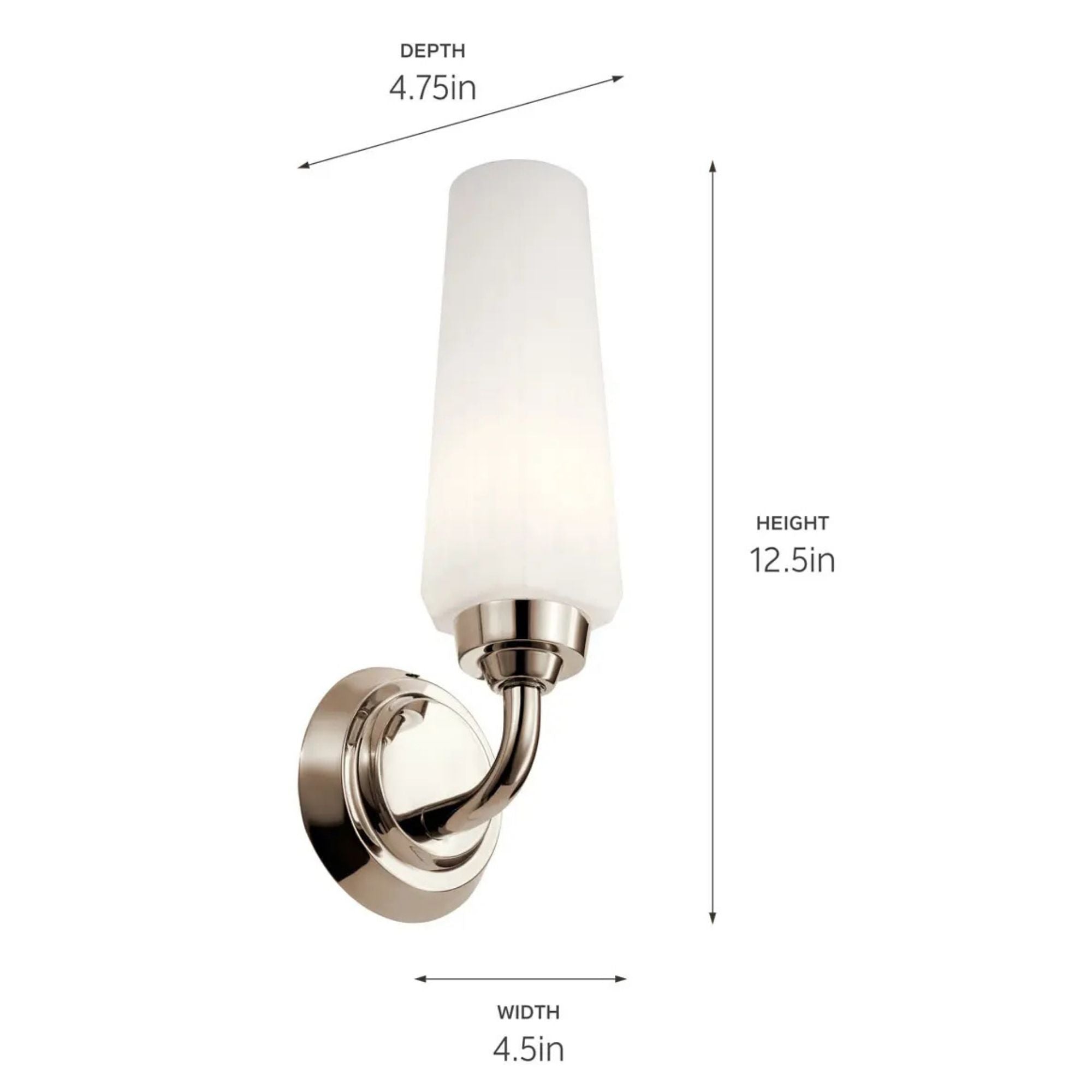 Truby 12.5 in. Wall Sconce, Polished Nickel
