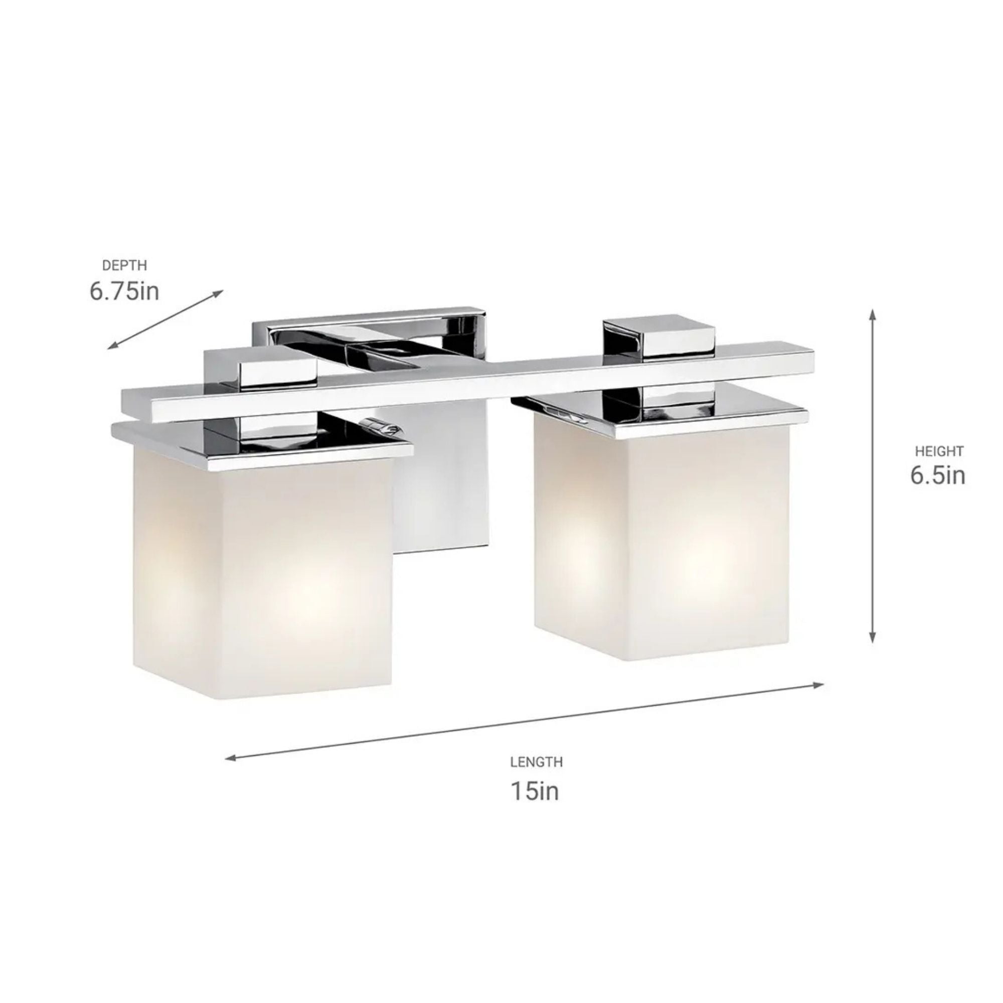 Tully 15 in. 2-Light Bathroom Vanity Light, Chrome