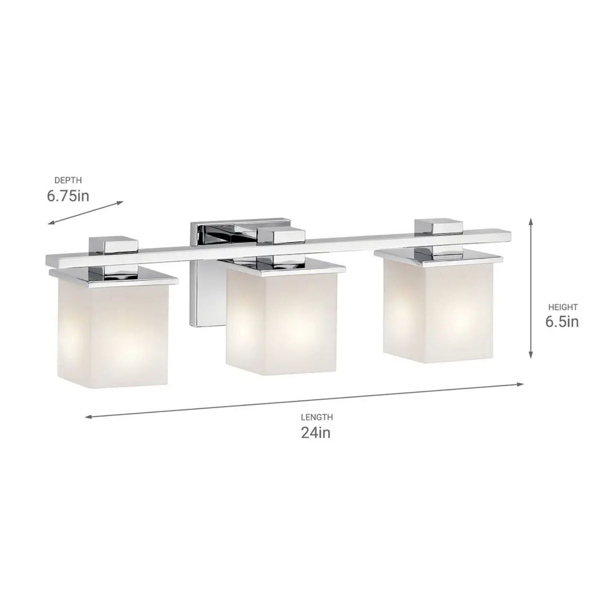 Tully 24 in. 3-Light Bathroom Vanity Light, Chrome