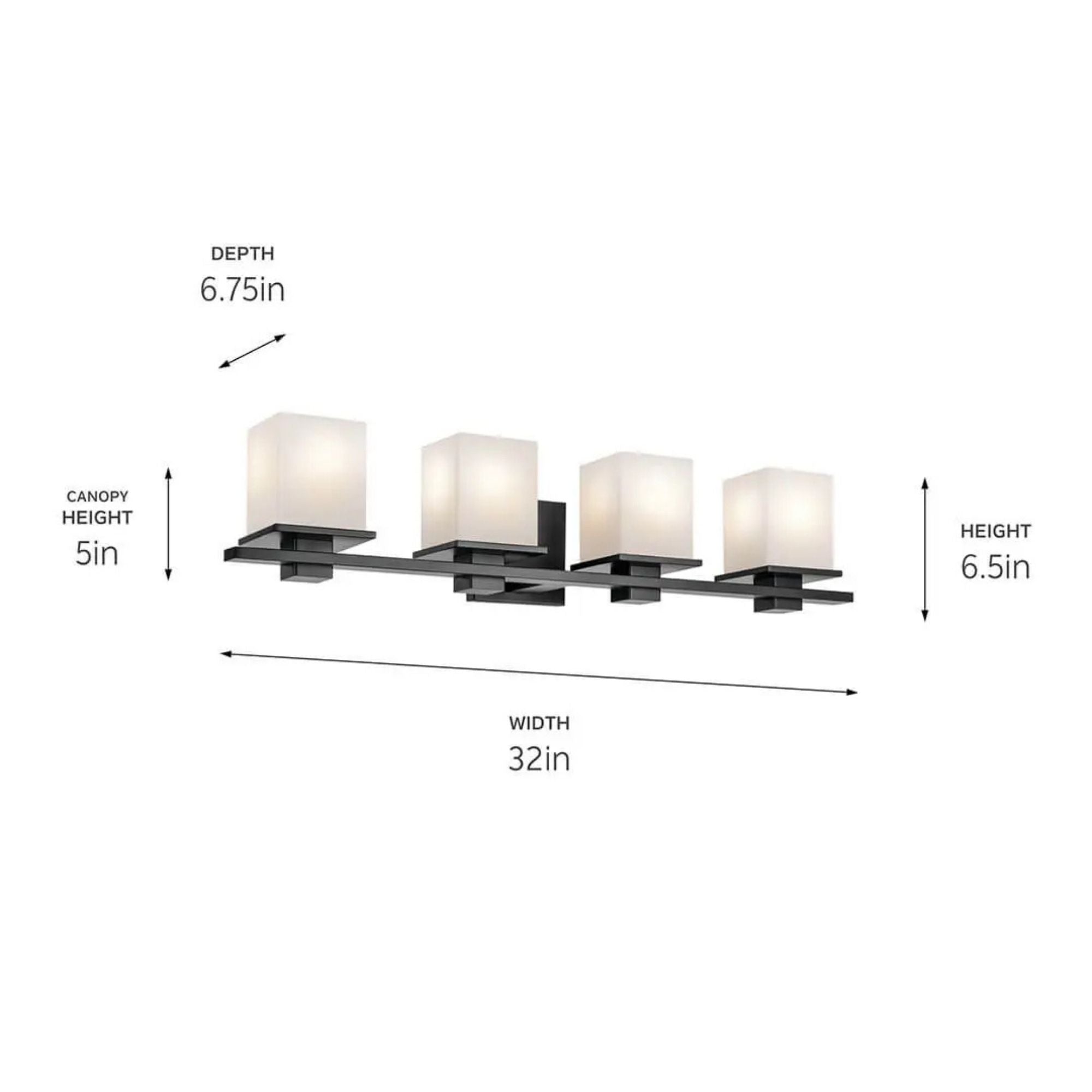 Tully 32 in. 4-Light Bathroom Vanity Light, Black
