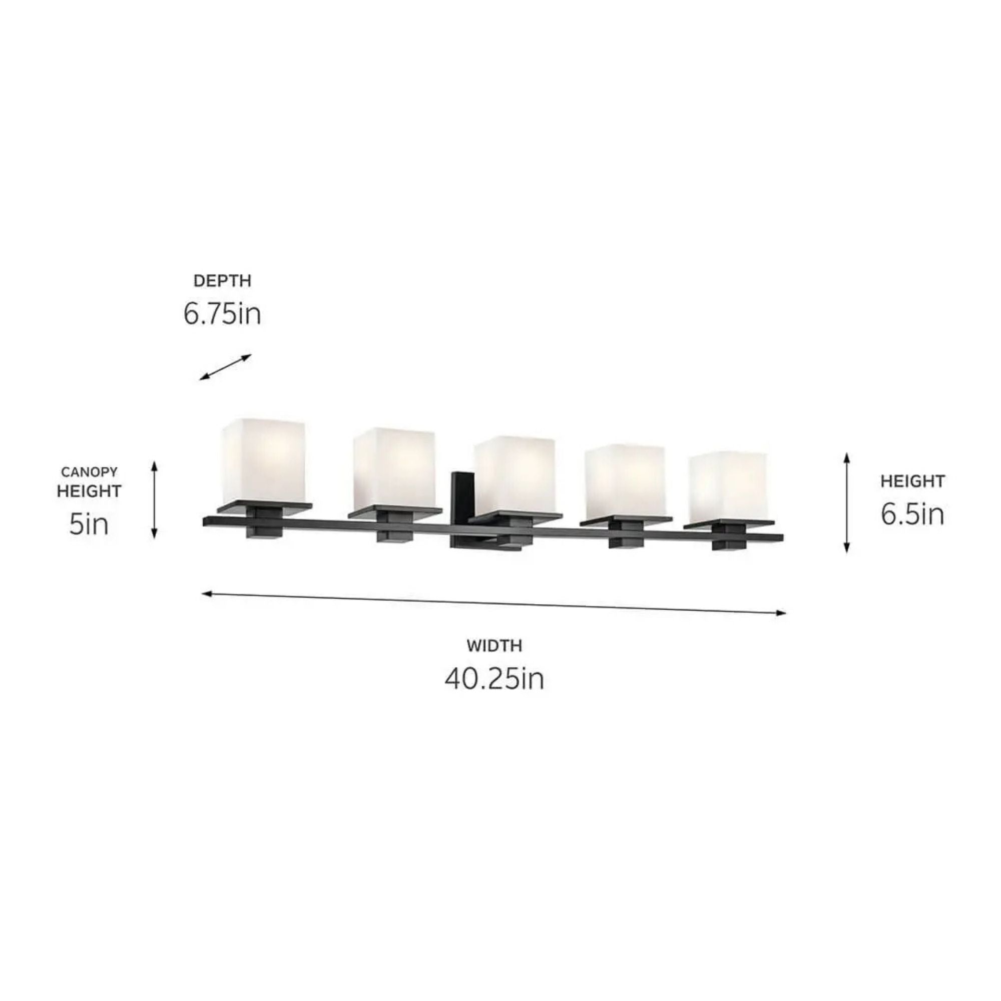 Tully 40.25 in. 5-Light Bathroom Vanity Light, Black