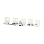 Kichler Tully 40.25 in. 5-Light Bathroom Vanity Light, Chrome with Glass