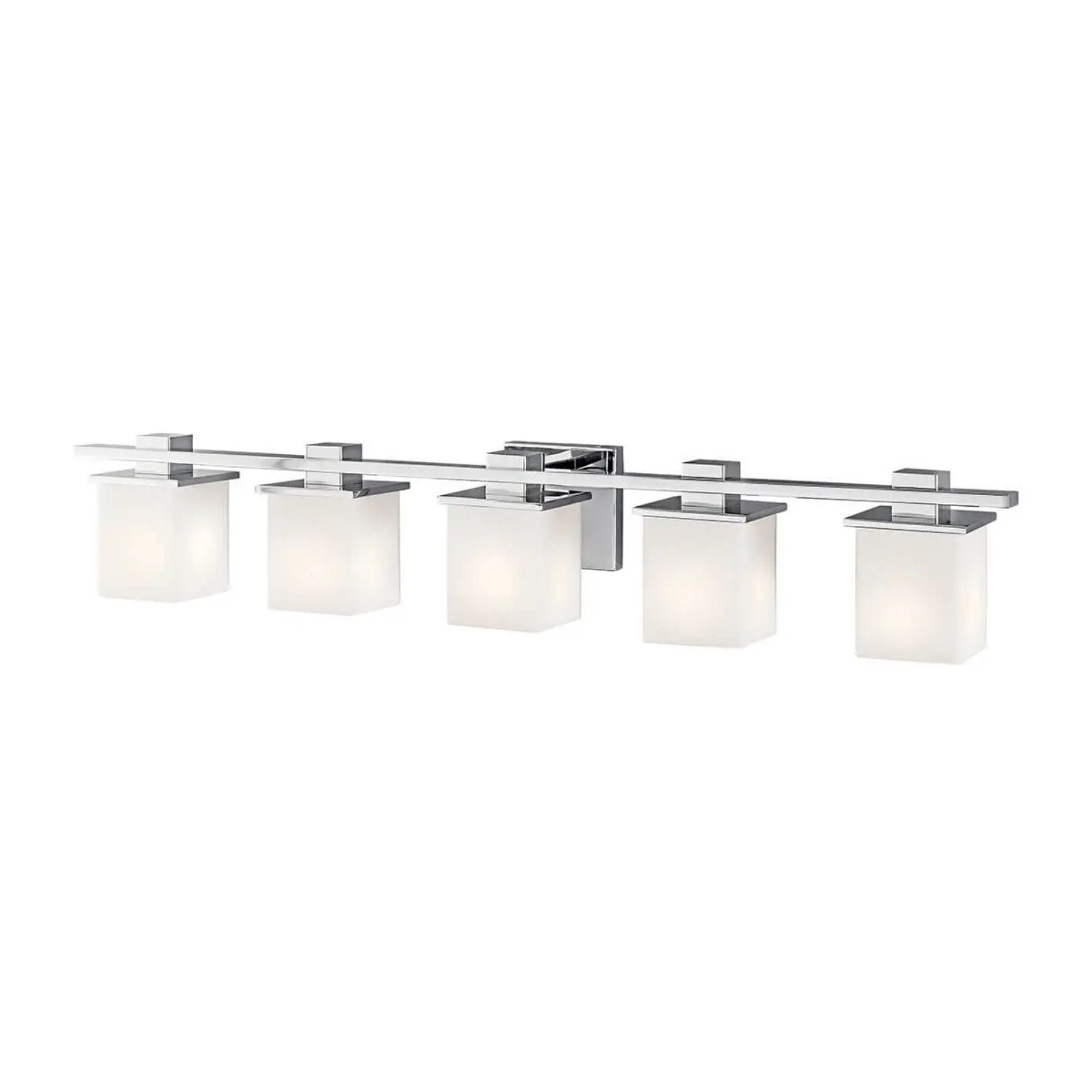 Kichler Tully 40.25 in. 5-Light Bathroom Vanity Light, Chrome with Glass