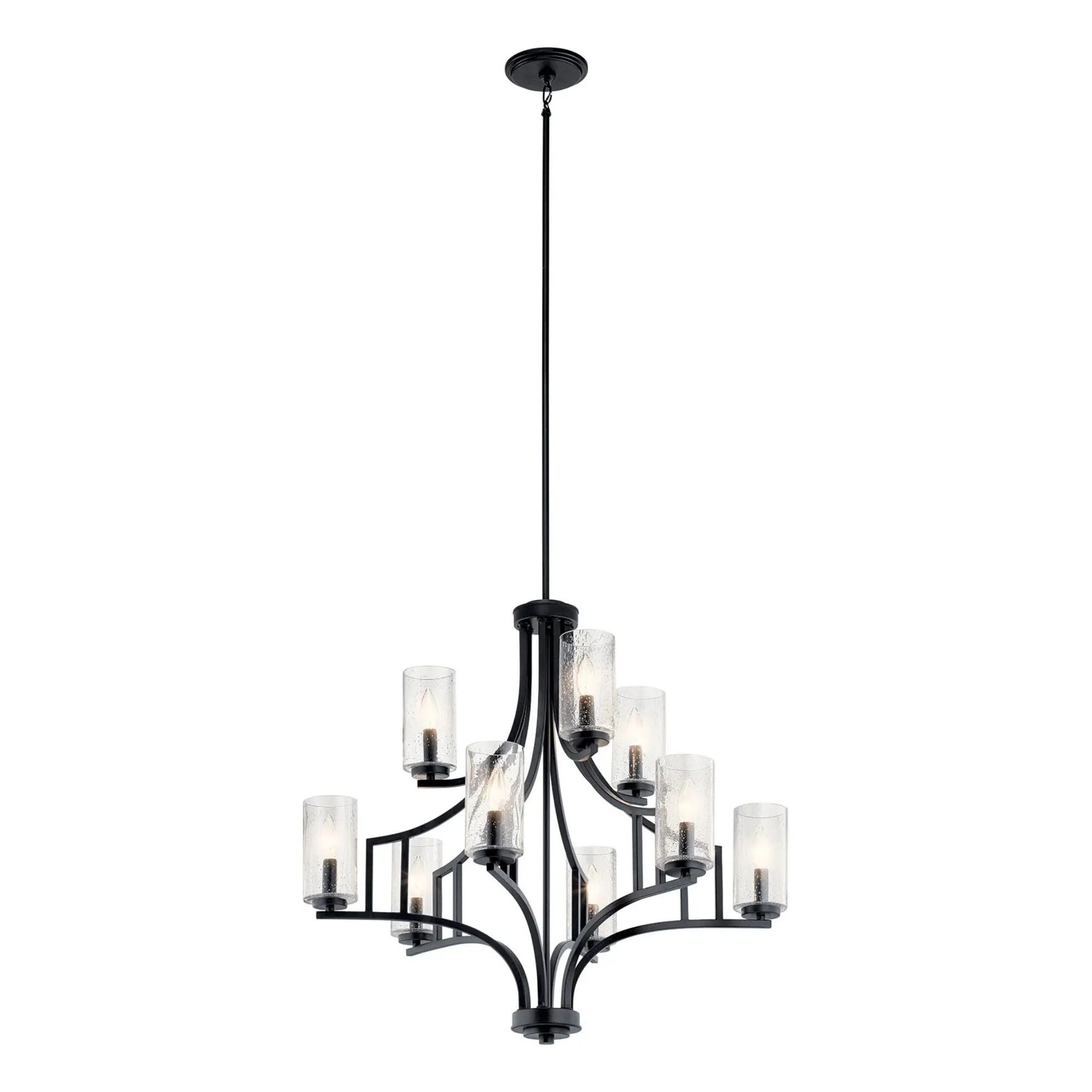Vara 32 in. 9-Light Chandelier, Distressed Black