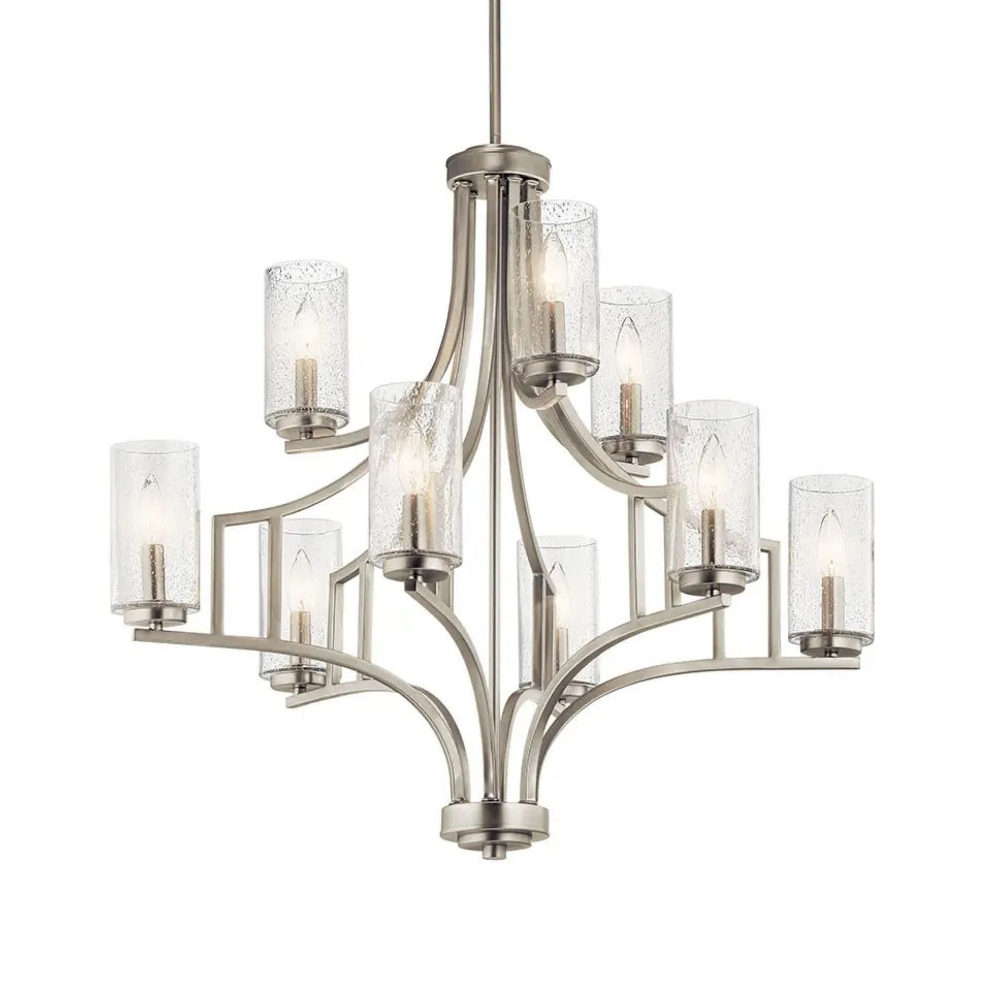 Kichler Vara 29.75 in. 9-Light Chandelier, Brushed Nickel