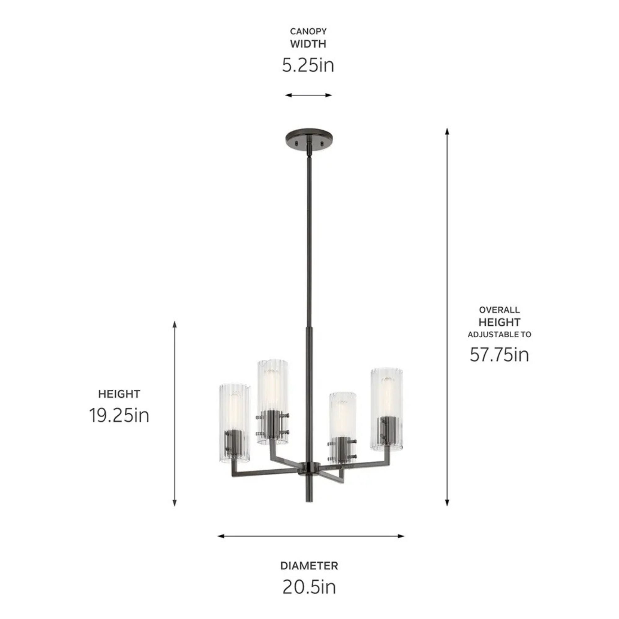 Kichler Lighting - Velestino 21" 4-Light Chandelier, Black Finish | Bees Lighting