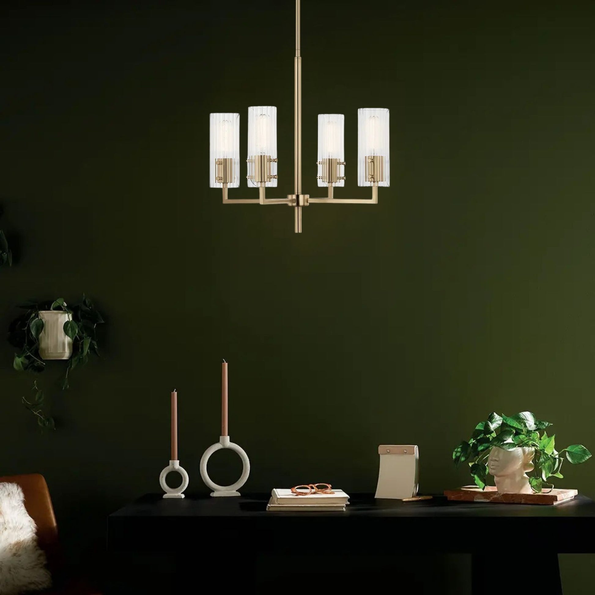 Kichler Lighting - Velestino 21" 4-Light Chandelier, Champagne Bronze Finish | Bees Lighting