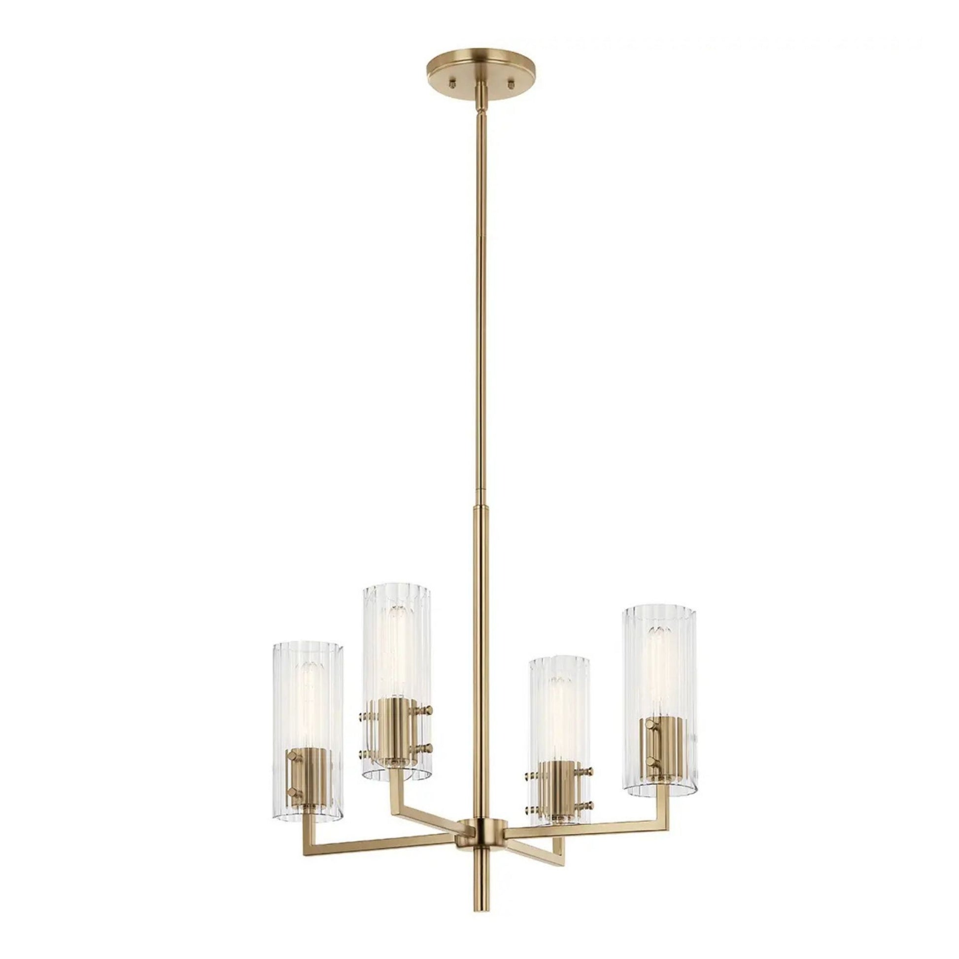 Kichler Lighting - Velestino 21" 4-Light Chandelier, Champagne Bronze Finish | Bees Lighting