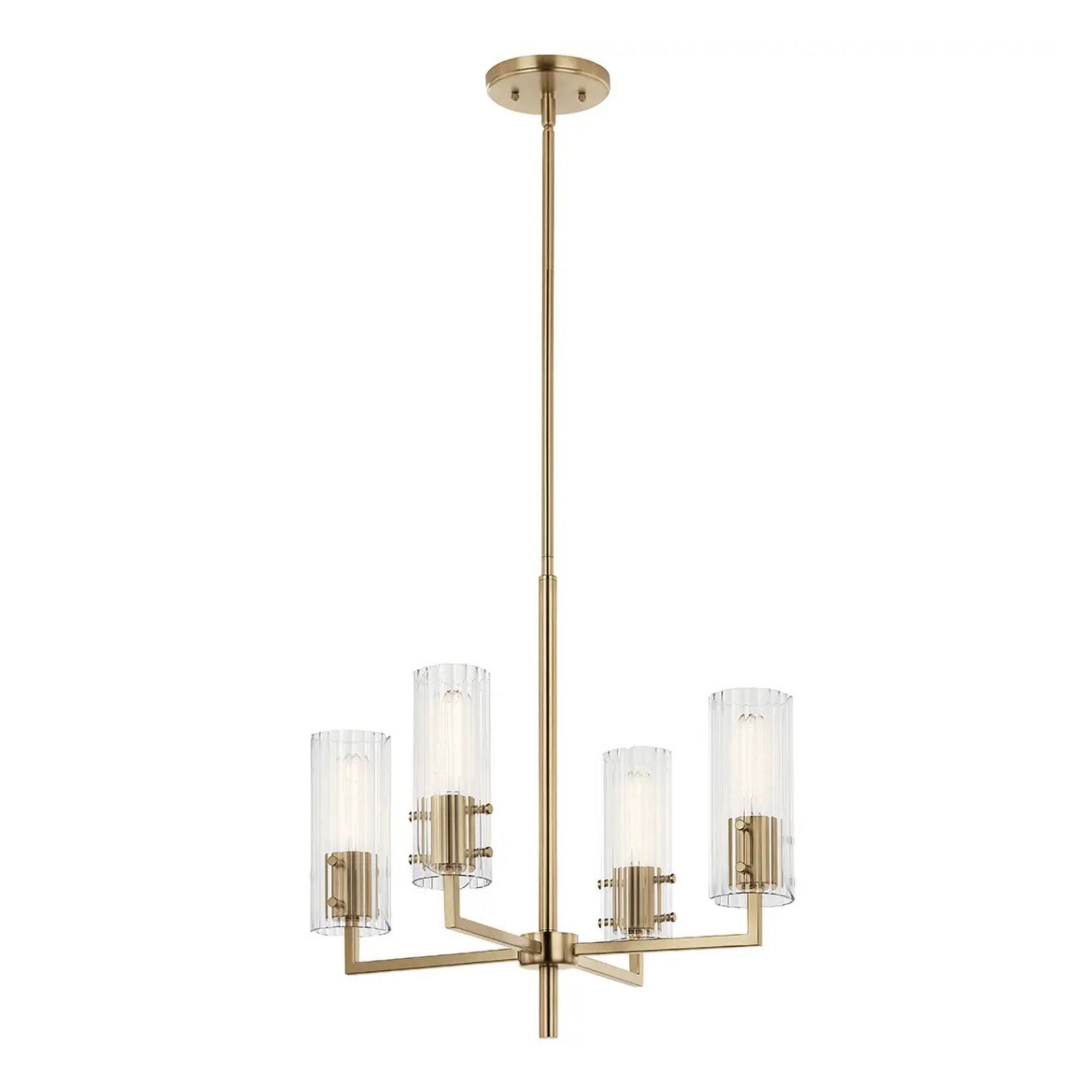 Kichler Lighting - Velestino 21" 4-Light Chandelier, Champagne Bronze Finish | Bees Lighting