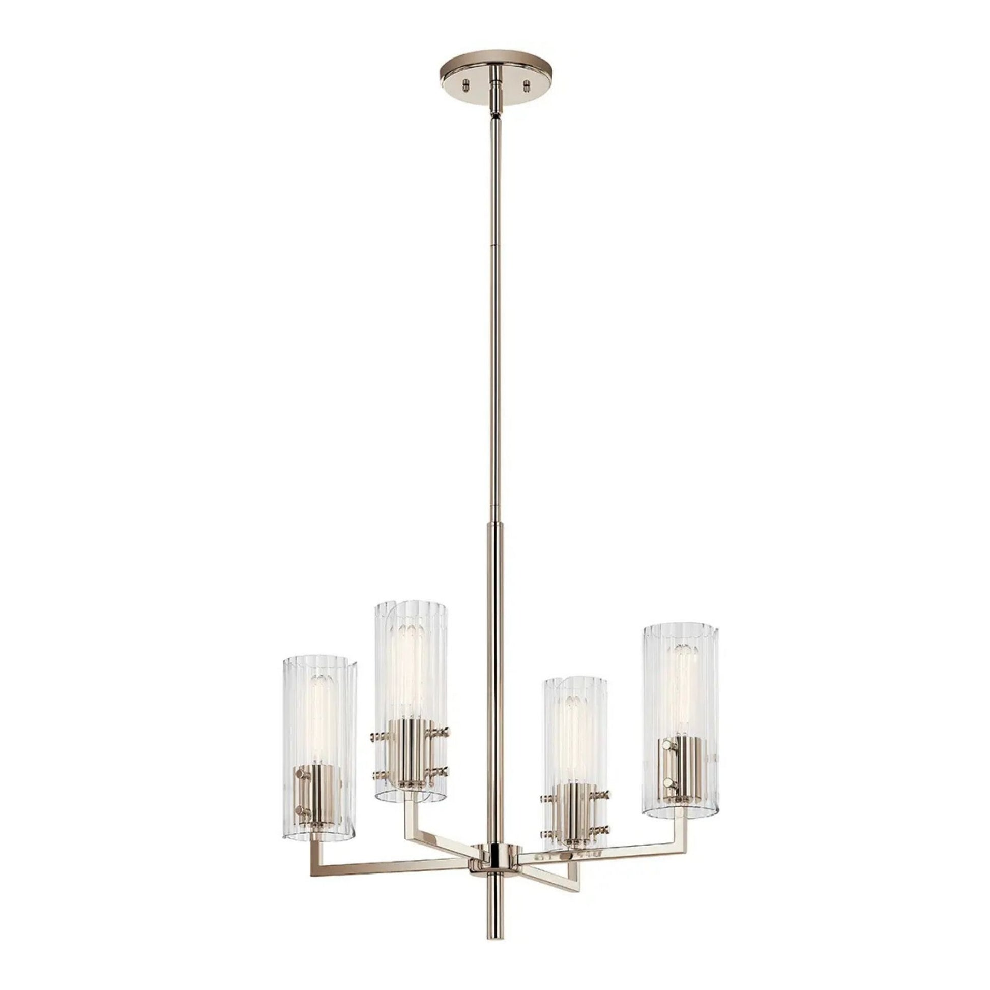 Kichler Lighting - Velestino 21" 4-Light Chandelier, Polished Nickel Finish | Bees Lighting